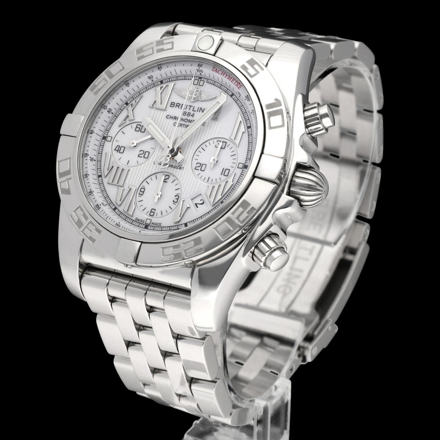 Breitling Chronomat 44 AB0110 (2009) - White dial 44 mm Steel case (2/8)