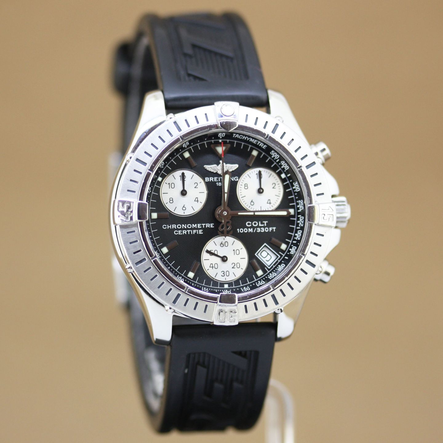 Breitling Colt Chronograph A73350 (2002) - Black dial 38 mm Steel case (3/8)