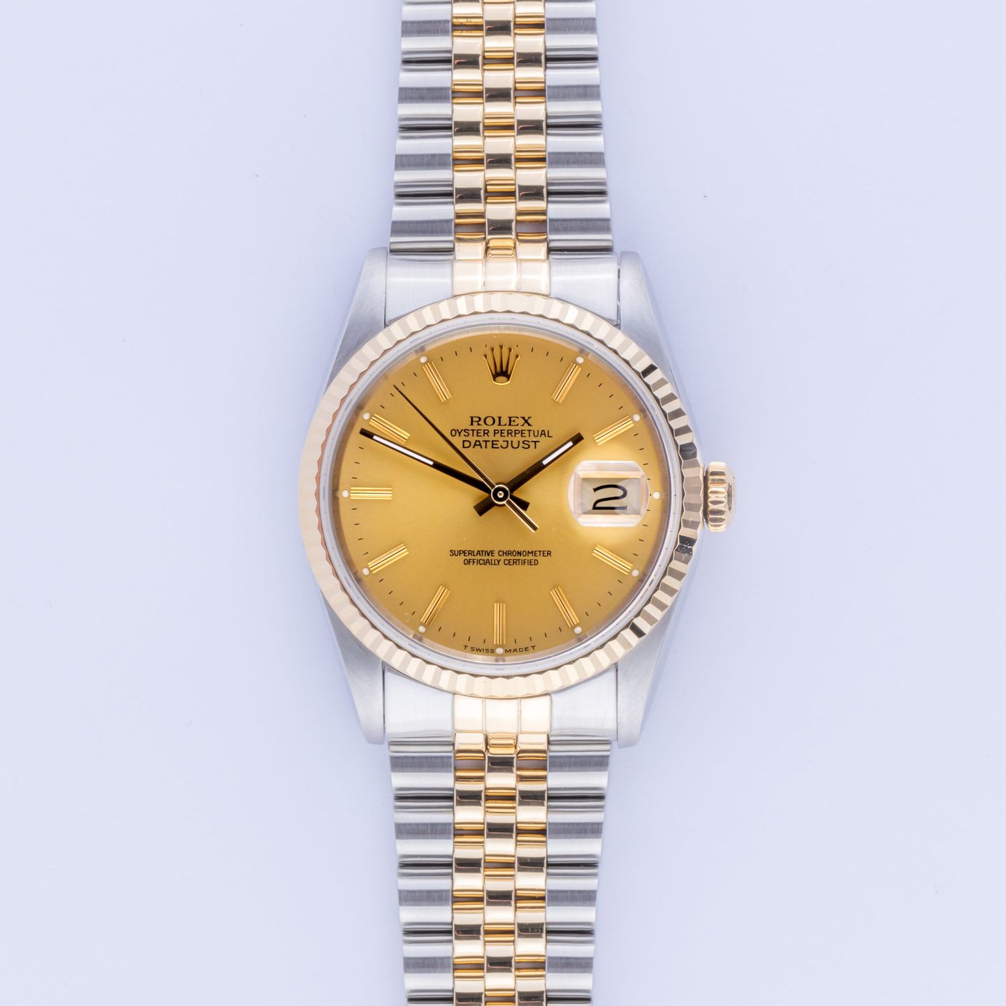 Rolex Datejust 36 16233 (1993) - Champagne dial 36 mm Gold/Steel case (3/8)
