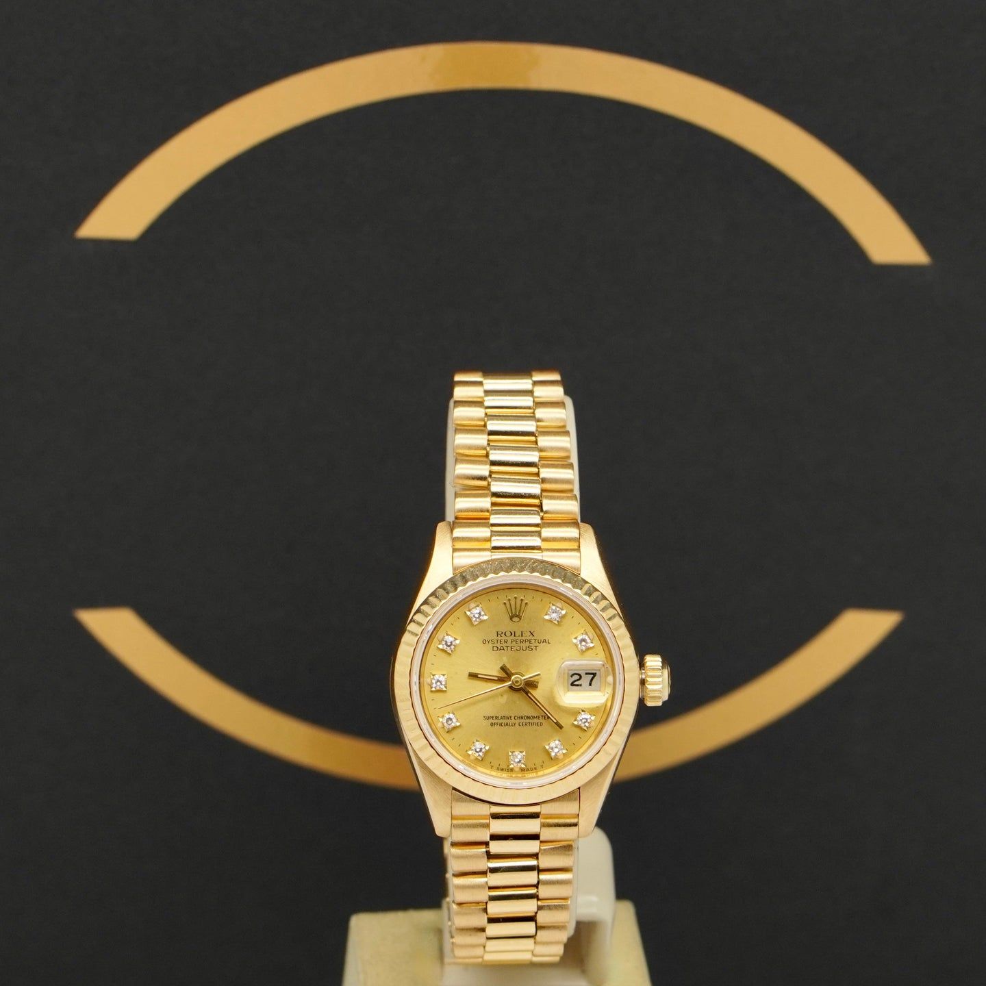 Rolex Lady-Datejust 69178 (1986) - Gold dial 26 mm Yellow Gold case (1/7)