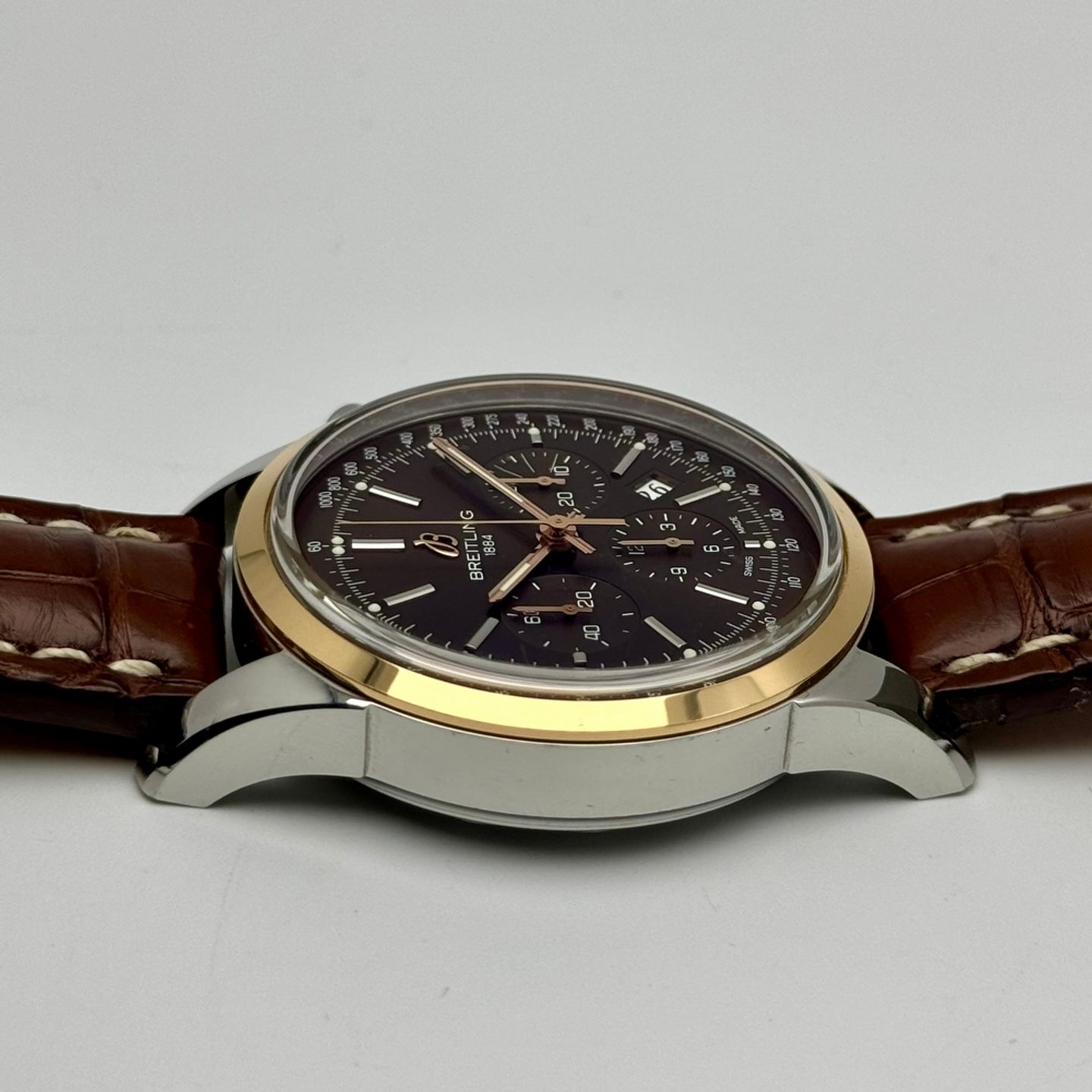 Breitling Transocean Chronograph UB015212/Q594 (2015) - Bruin wijzerplaat 44mm Goud/Staal (4/10)