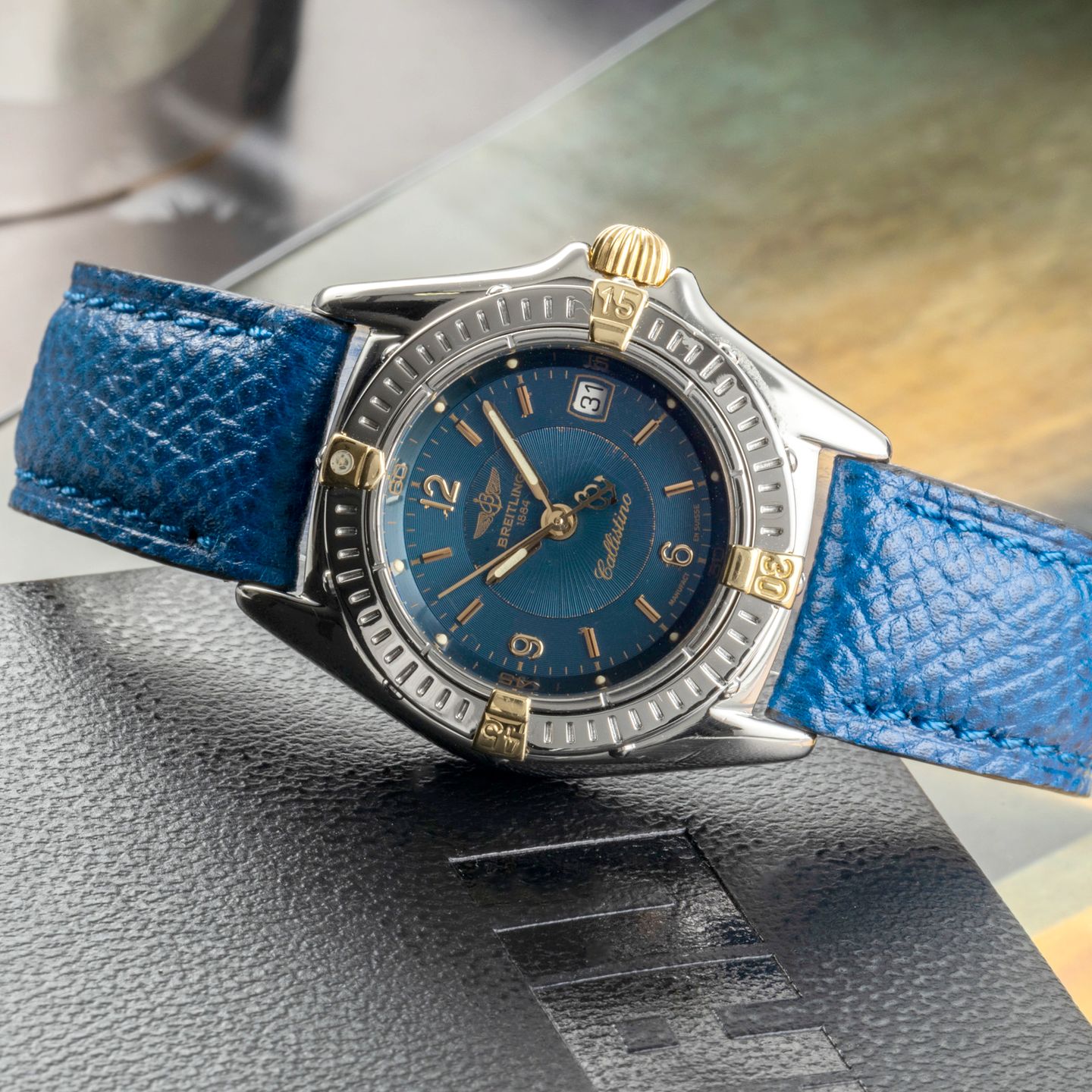 Breitling Callistino B52045 (1995) - Blauw wijzerplaat 28mm Staal (2/8)