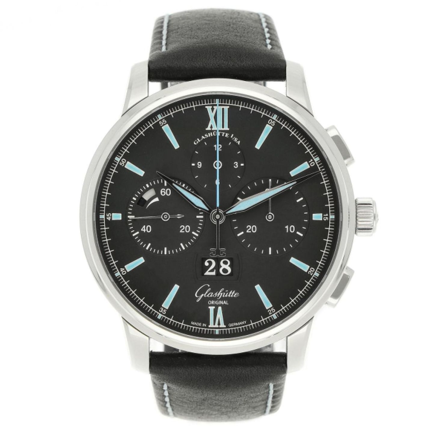 Glashütte Original Senator Chronograph Panorama Date 1-37-01-03-02-35 (2024) - Black dial 42 mm Steel case (1/5)