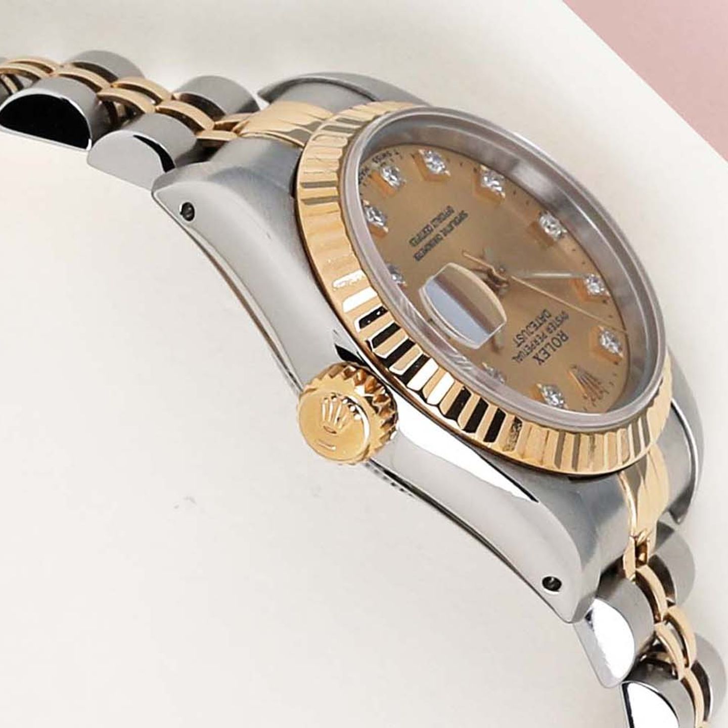 Rolex Lady-Datejust 69173 (1994) - Champagne wijzerplaat 26mm Goud/Staal (7/7)