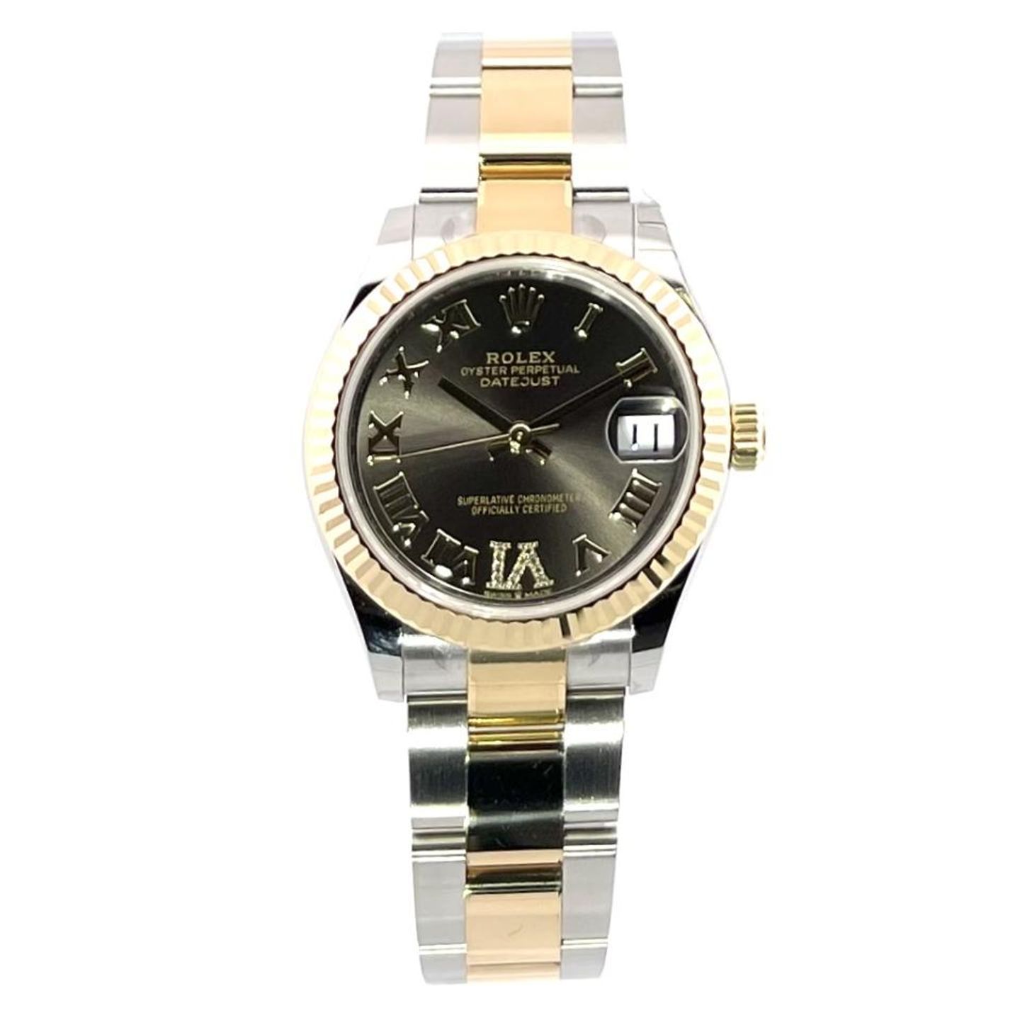Rolex Datejust 31 278273 (2023) - Grey dial 31 mm Gold/Steel case (2/8)