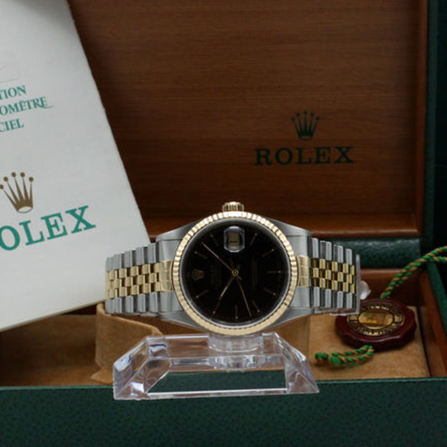 Rolex Datejust 36 16233 (2002) - Zwart wijzerplaat 36mm Goud/Staal (3/7)