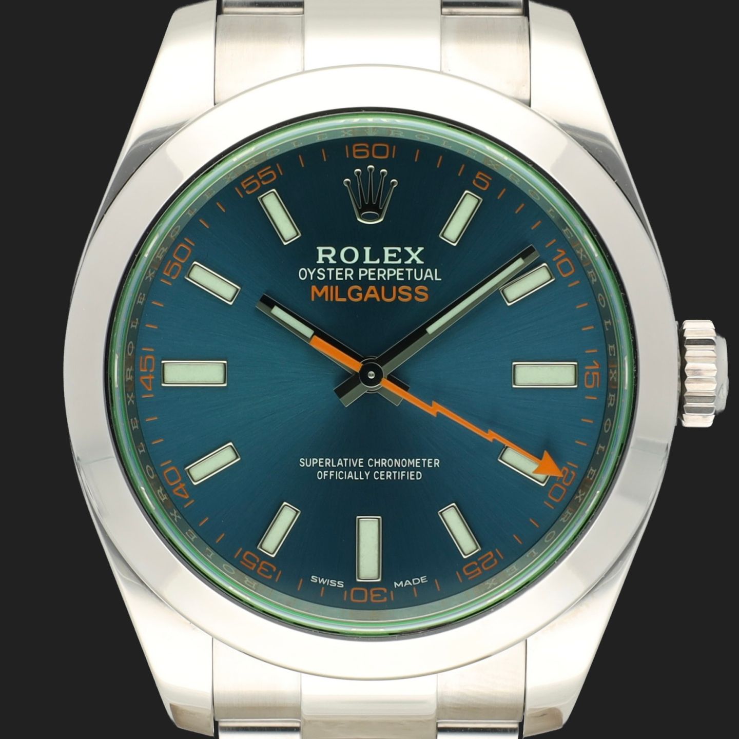 Rolex Milgauss 116400GV (2020) - Blue dial 40 mm Steel case (2/8)