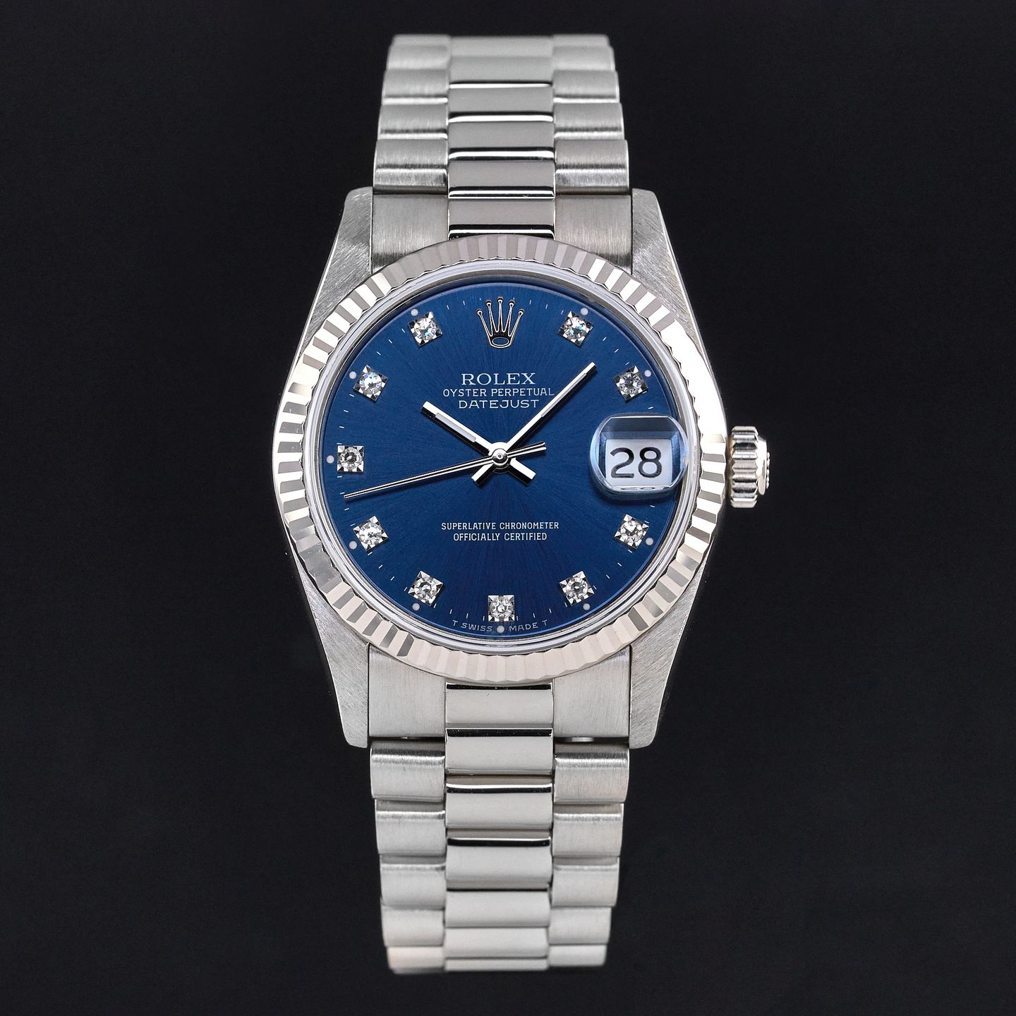 Rolex Datejust 31 68279 (1990) - Blue dial 31 mm White Gold case (3/7)