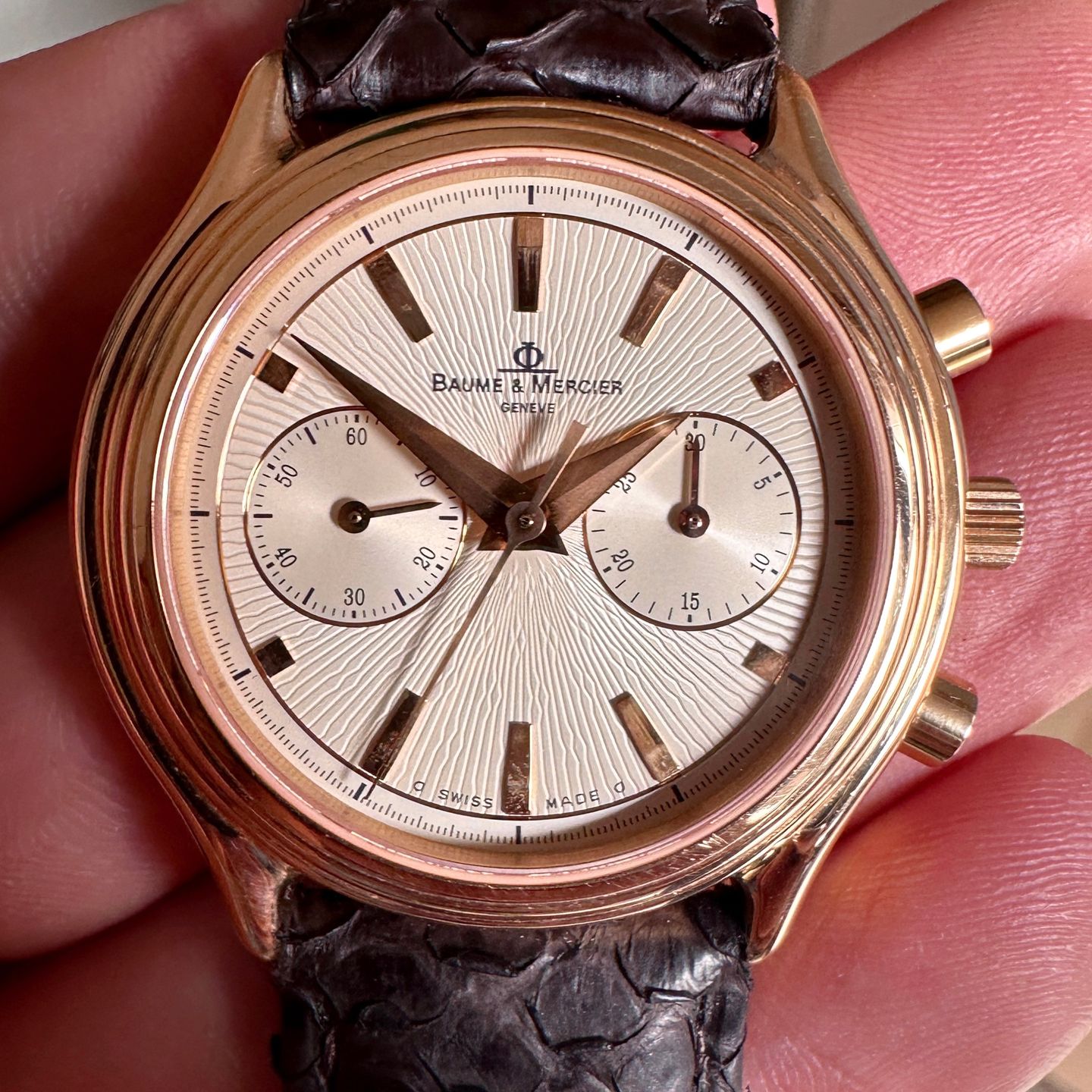 Baume & Mercier Milleis MV045184 (2007) - Gold dial 38 mm Rose Gold case (1/8)