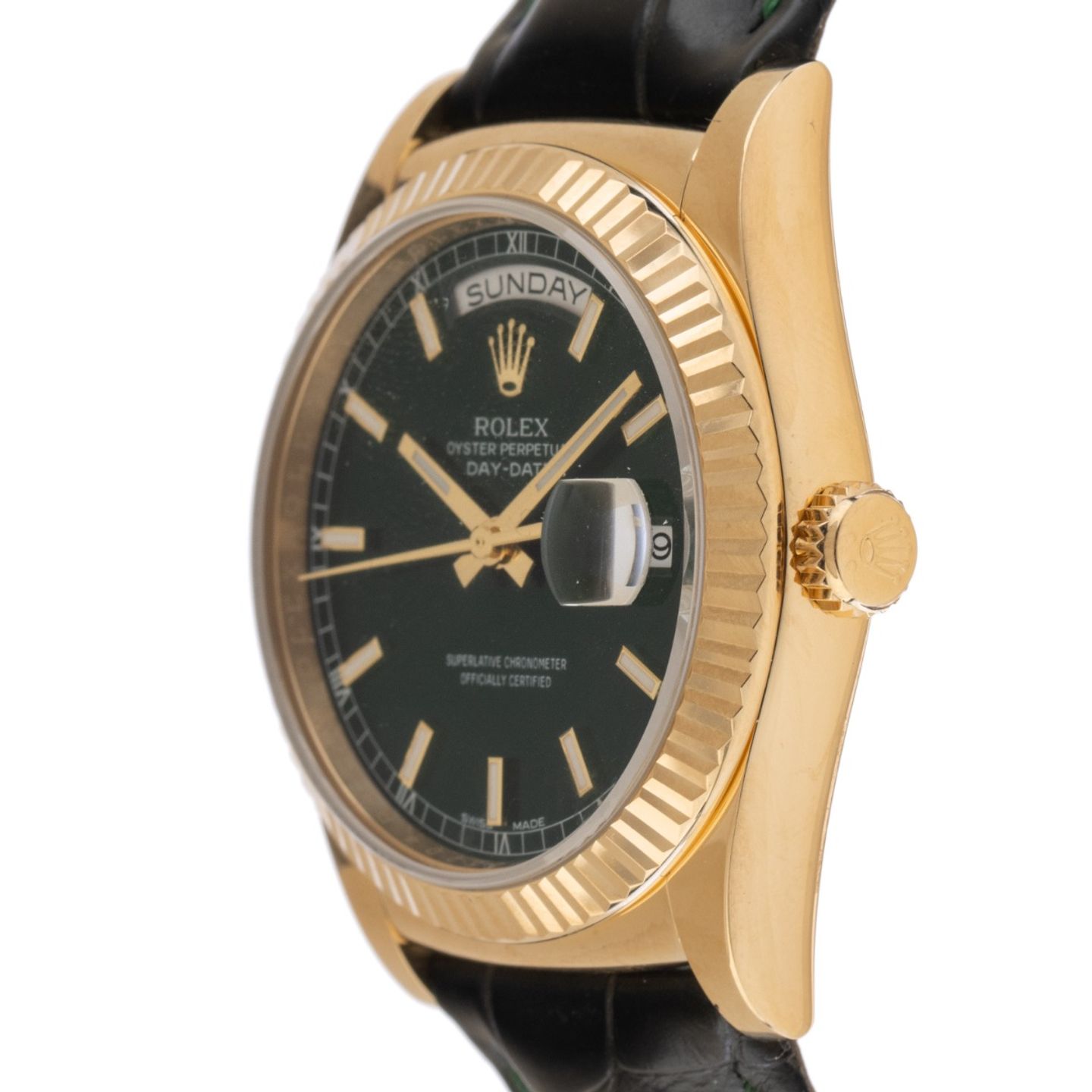 Rolex Day-Date 36 118138 (2017) - Green dial 36 mm Yellow Gold case (4/8)