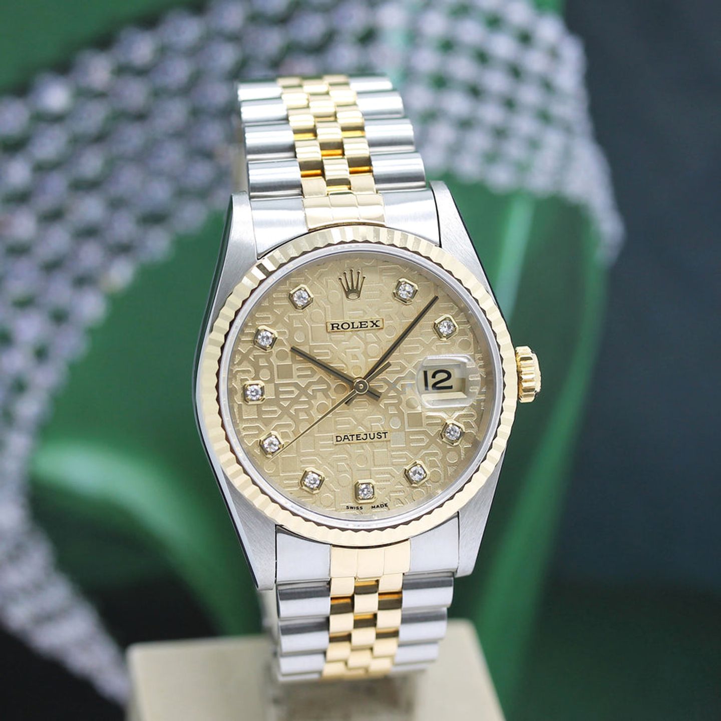 Rolex Datejust 36 16233 (1996) - Champagne dial 36 mm Gold/Steel case (7/8)