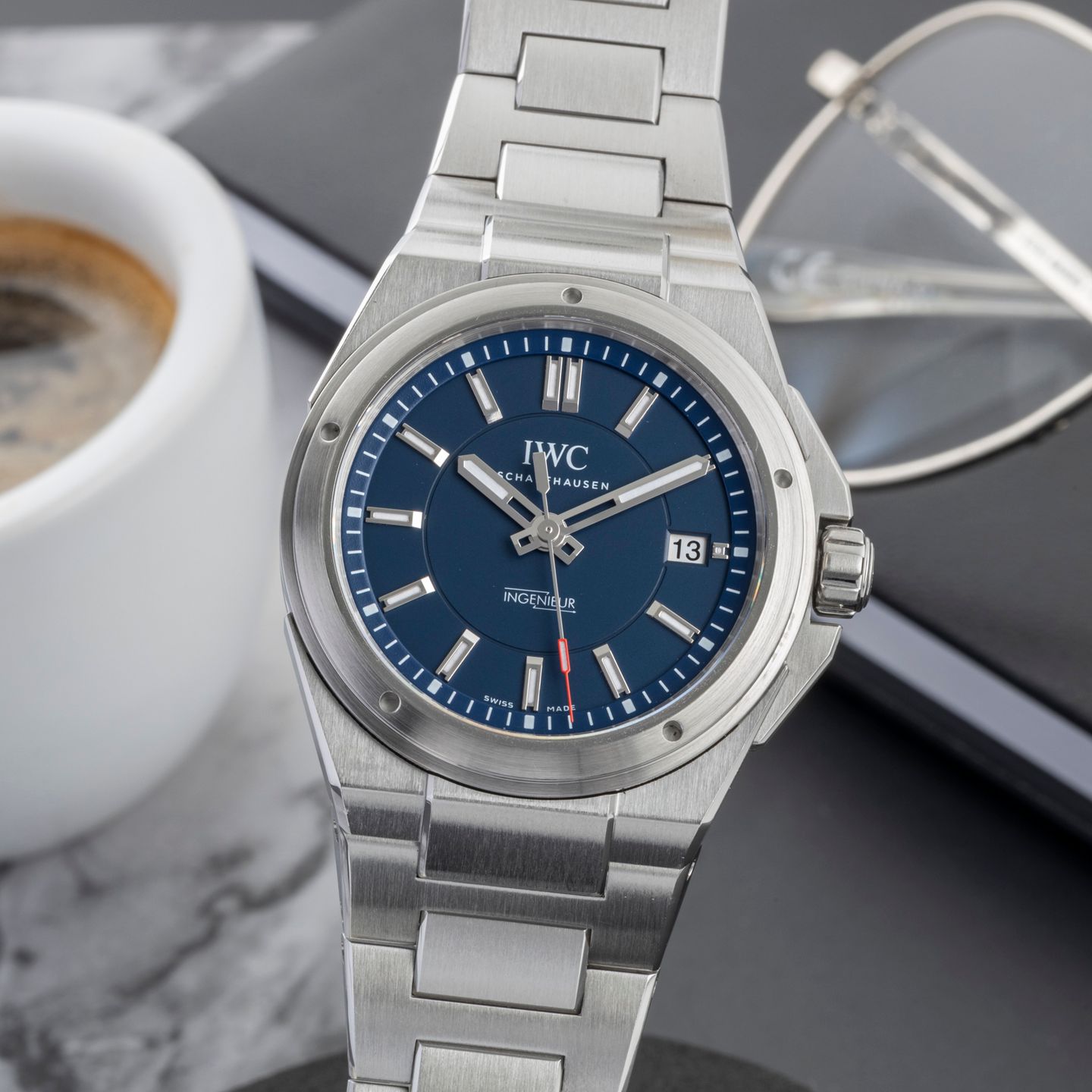 IWC Ingenieur Automatic IW323909 (Onbekend (willekeurig serienummer)) - Blauw wijzerplaat 40mm Staal (3/8)