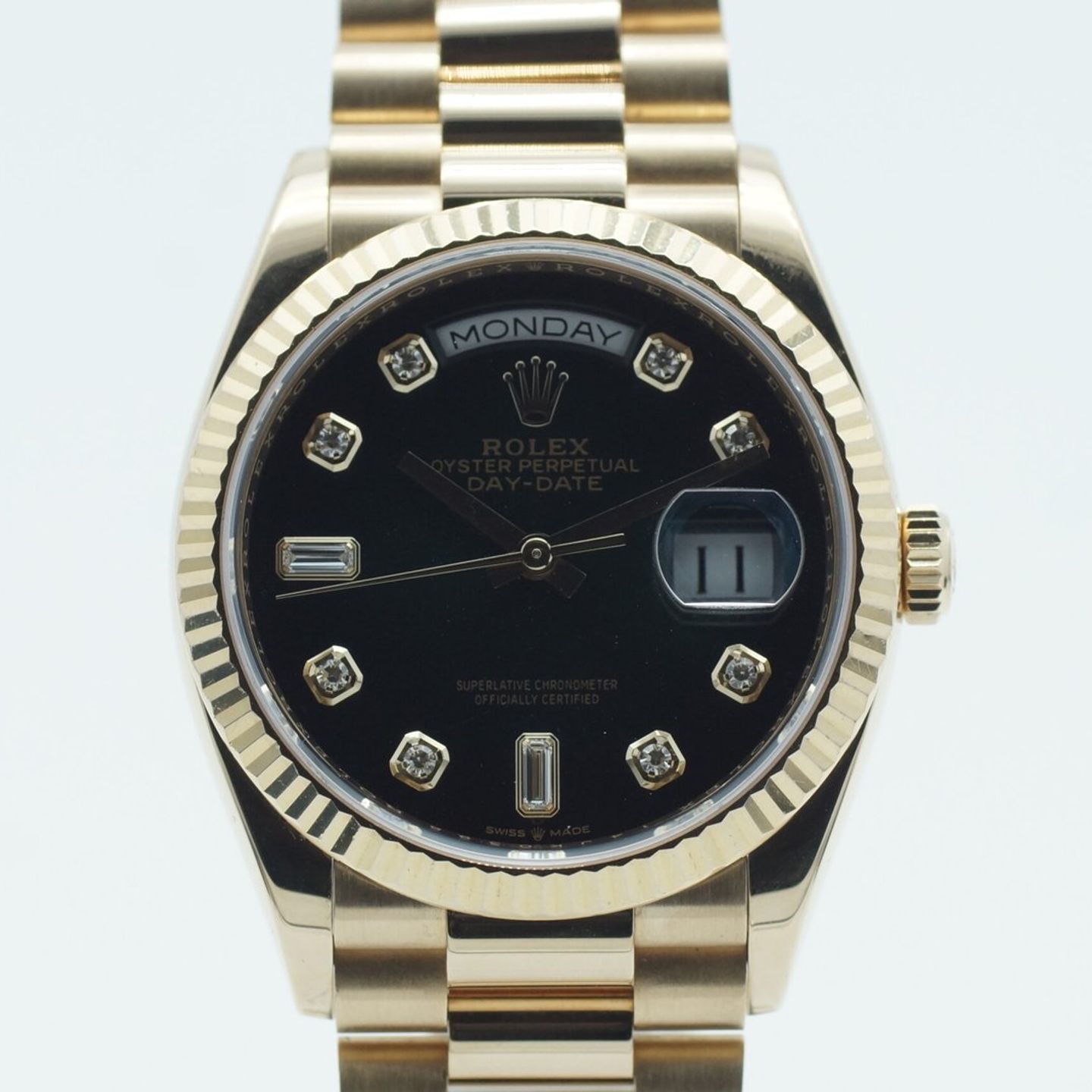 Rolex Day-Date 36 128238 (2020) - Green dial 36 mm Yellow Gold case (3/8)