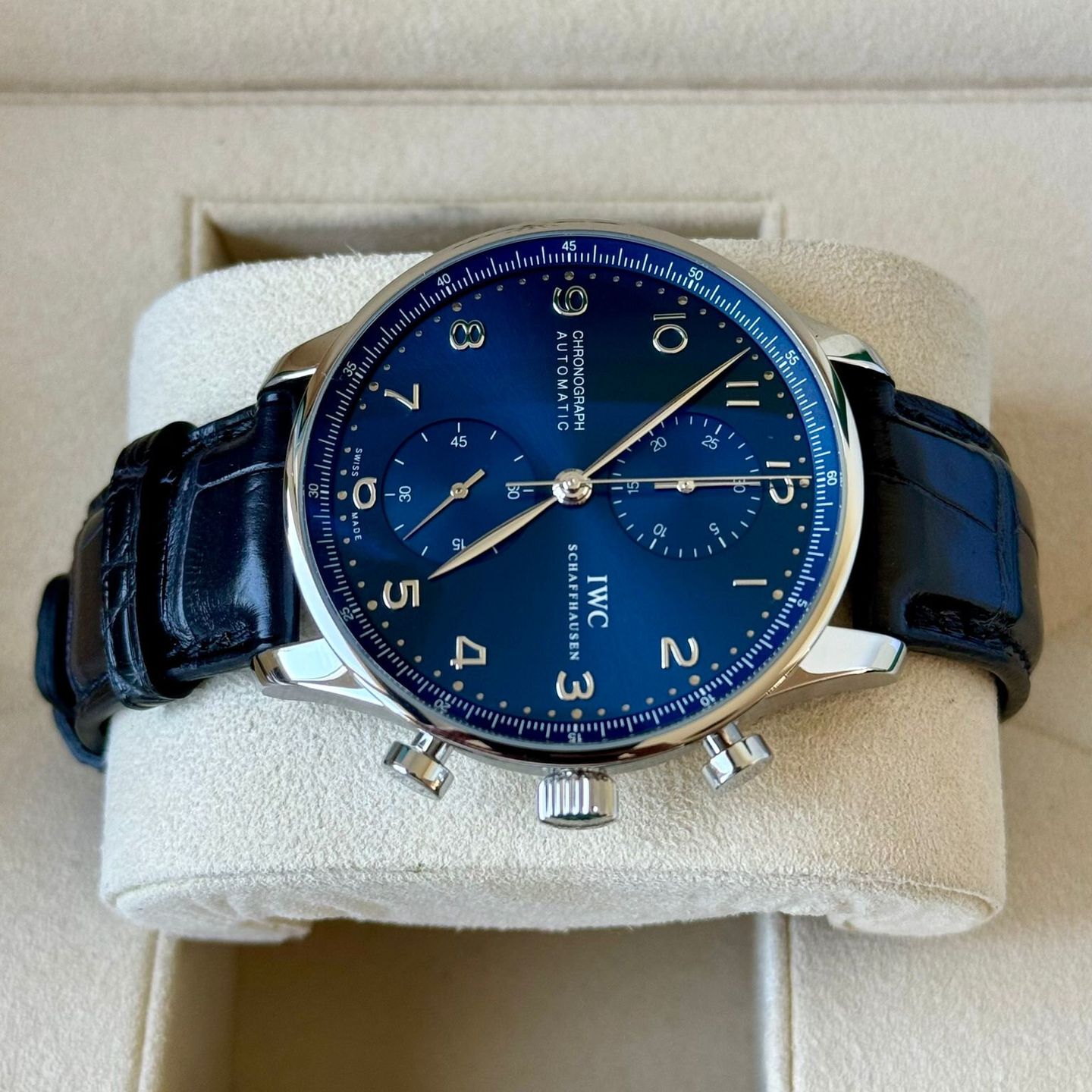 IWC Portuguese Chronograph IW371491 (2018) - Blue dial 41 mm Steel case (4/7)