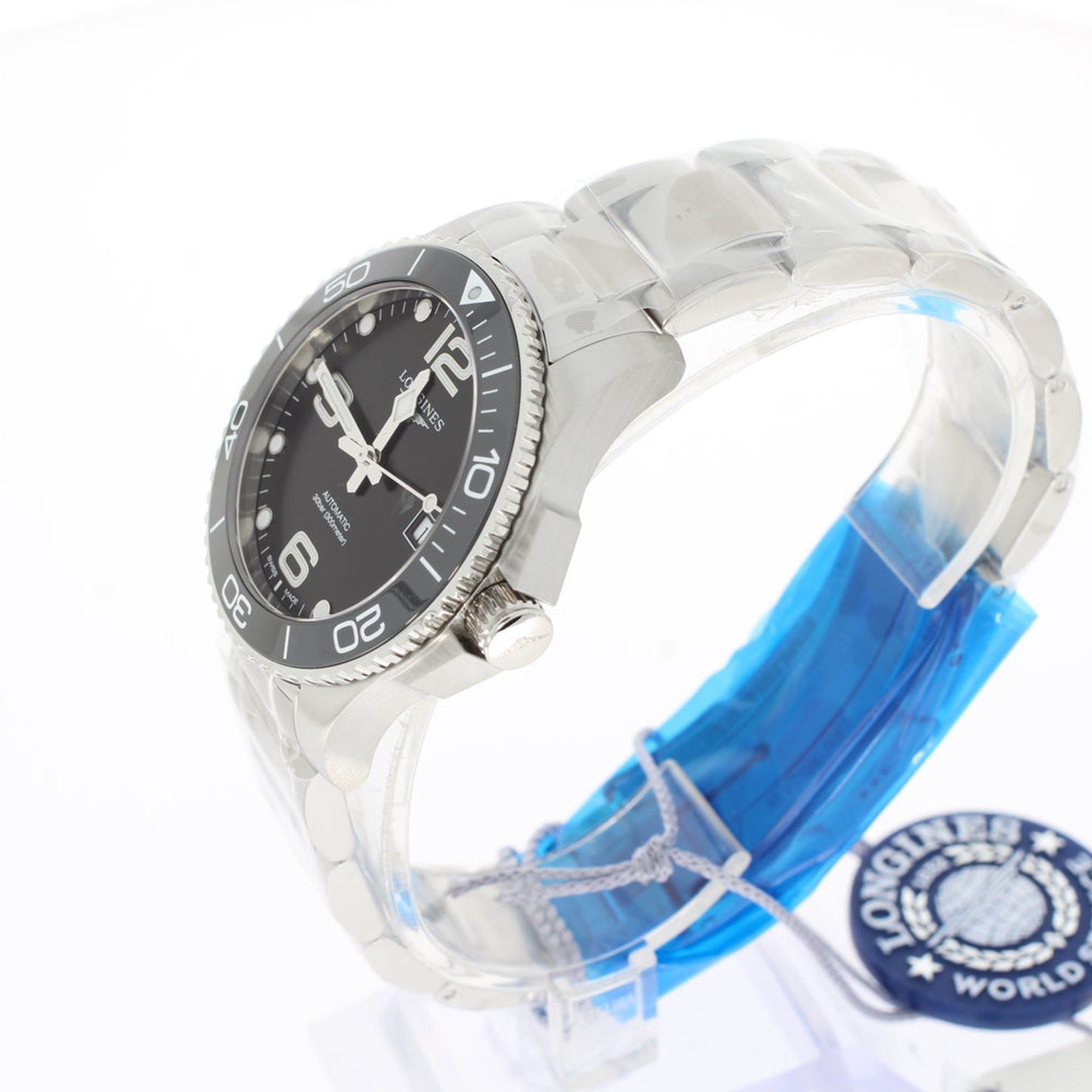 Longines HydroConquest L3.780.4.56.6 (2024) - Zwart wijzerplaat 39mm Staal (2/4)