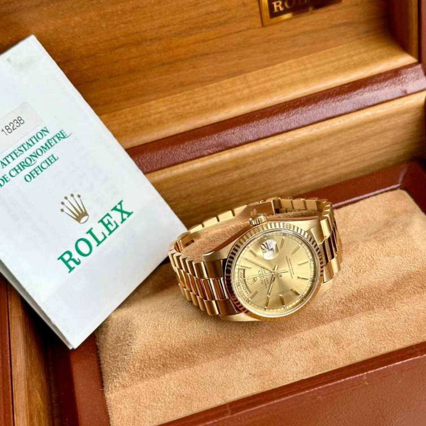 Rolex Day-Date 36 18238 (1995) - Gold dial 36 mm Yellow Gold case (5/8)