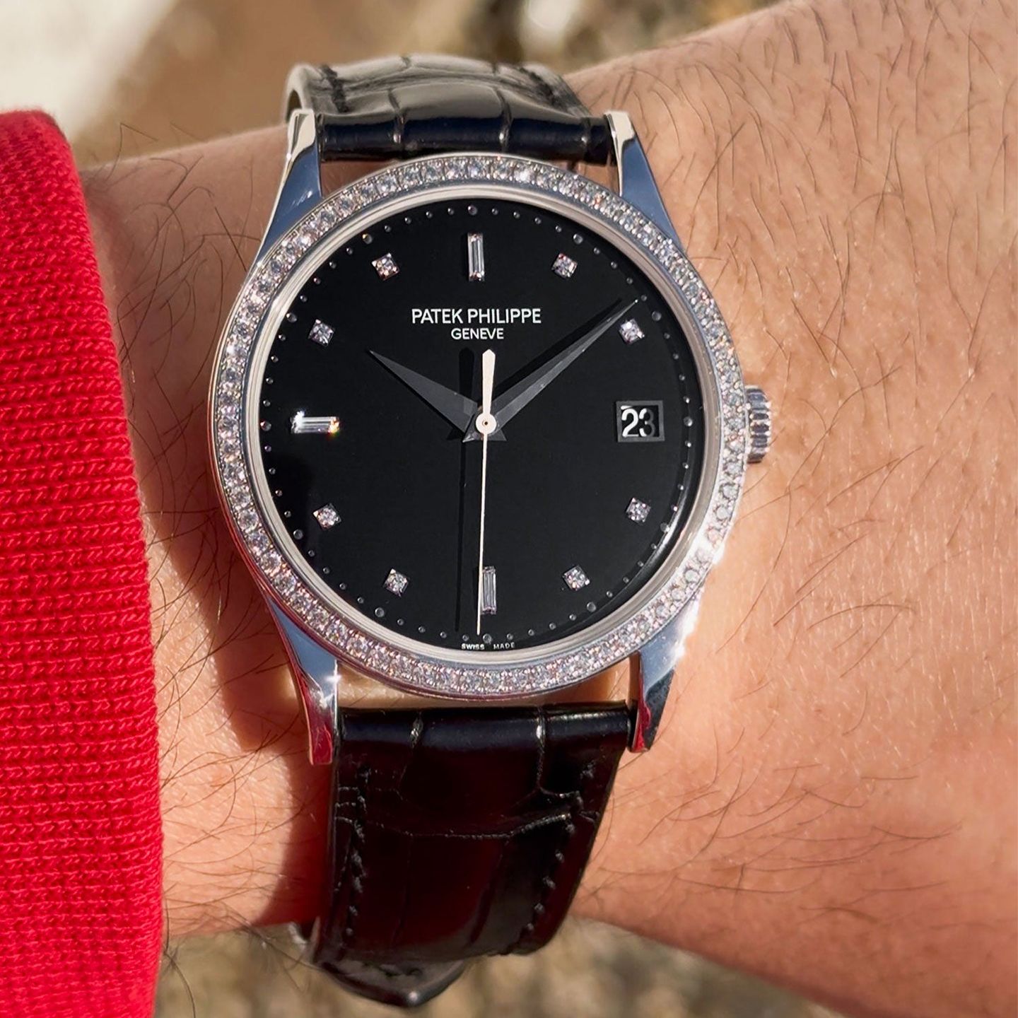 Patek Philippe Calatrava 5297G-001 (2012) - Zwart wijzerplaat 38mm Witgoud (7/8)