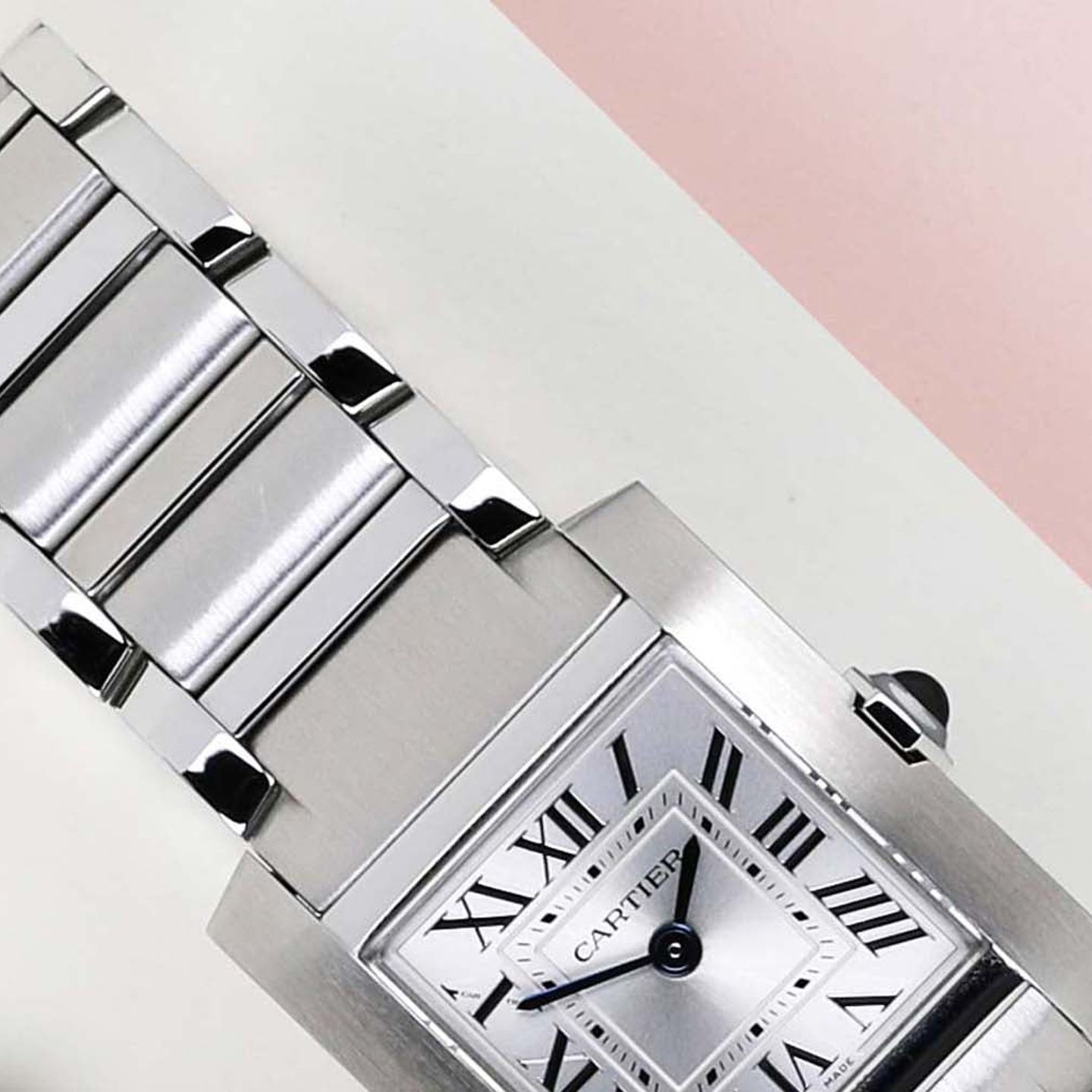 Cartier Tank Française WSTA0065 (2024) - Zilver wijzerplaat 21mm Staal (3/8)