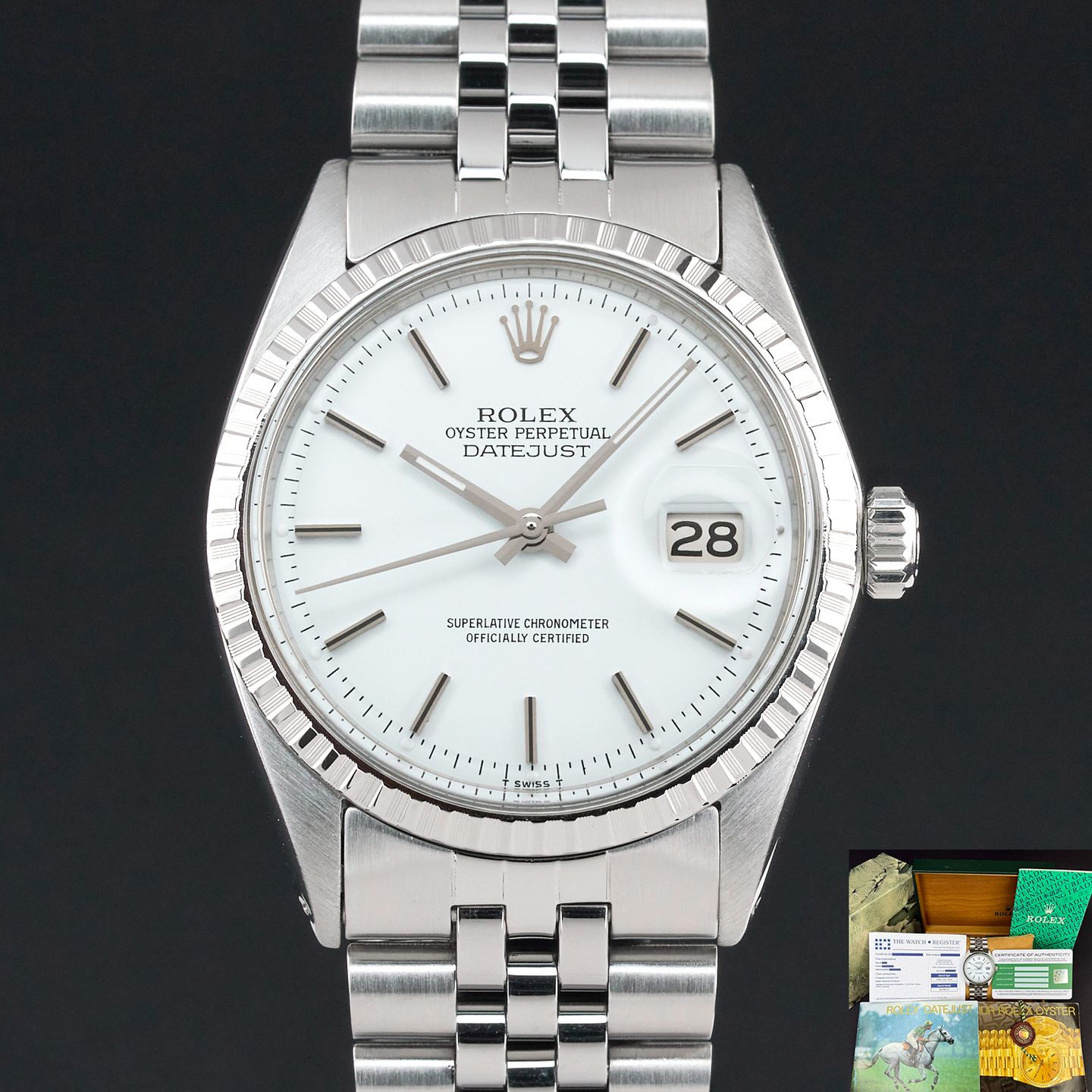 Rolex Datejust 1603 (1971) - White dial 36 mm Steel case (1/8)