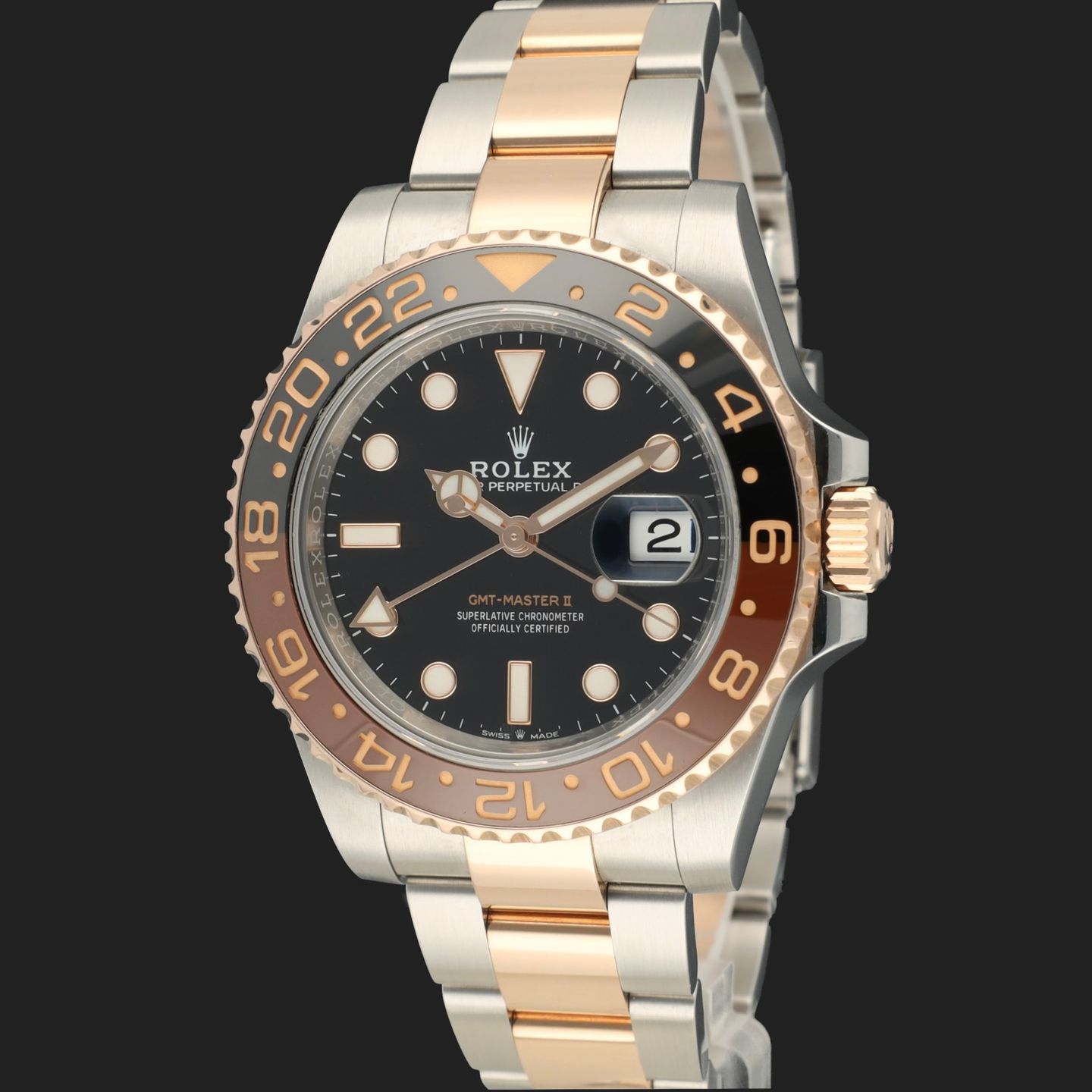 Rolex GMT-Master II 126711CHNR (2018) - Black dial 40 mm Gold/Steel case (1/8)