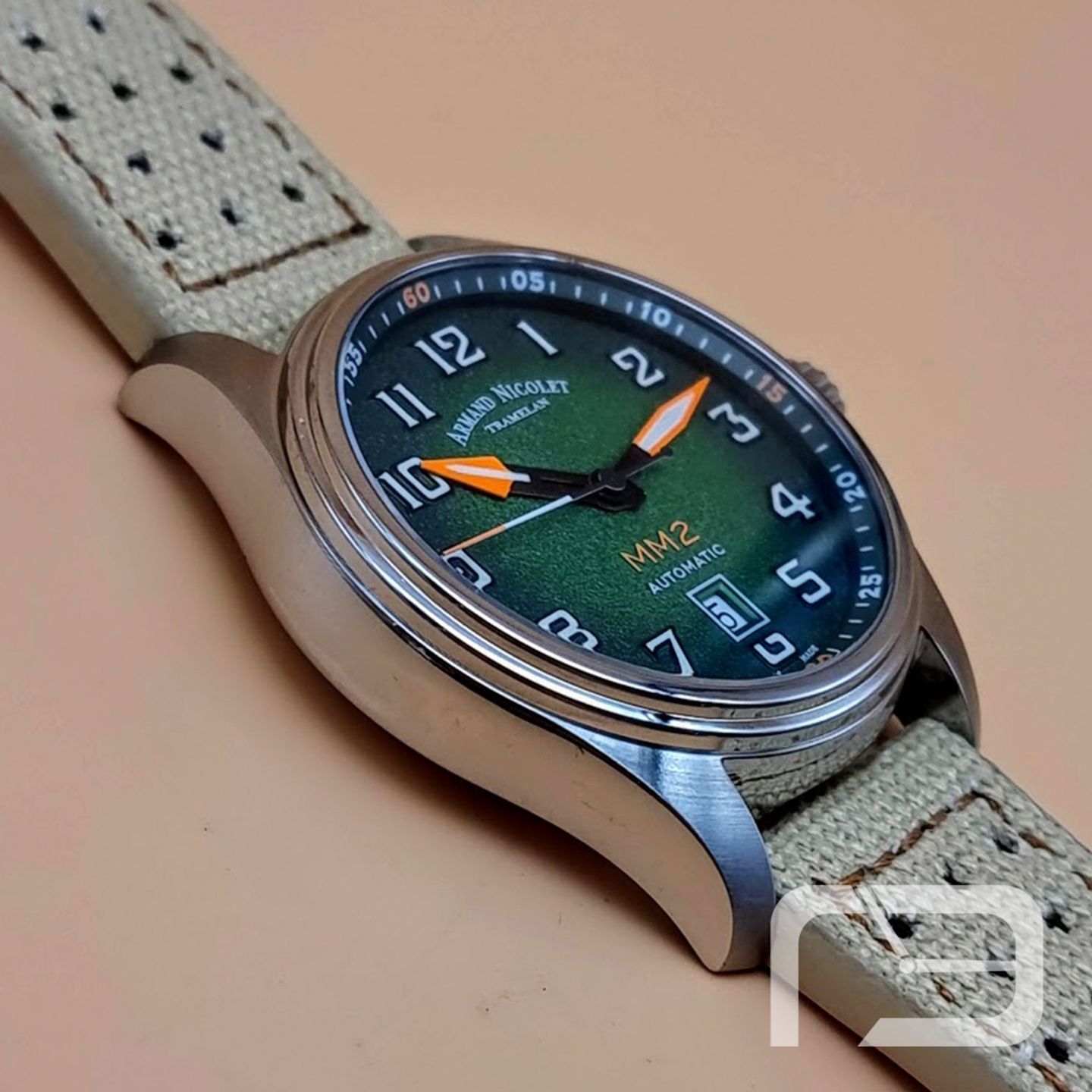 Armand Nicolet MM2 A640P-NV-P0640KM8 (2024) - Green dial 42 mm Steel case (4/8)