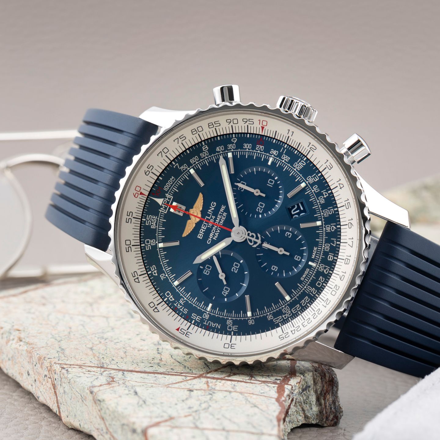 Breitling Navitimer AB012721/C889 (Onbekend (willekeurig serienummer)) - Blauw wijzerplaat 46mm Staal (2/8)