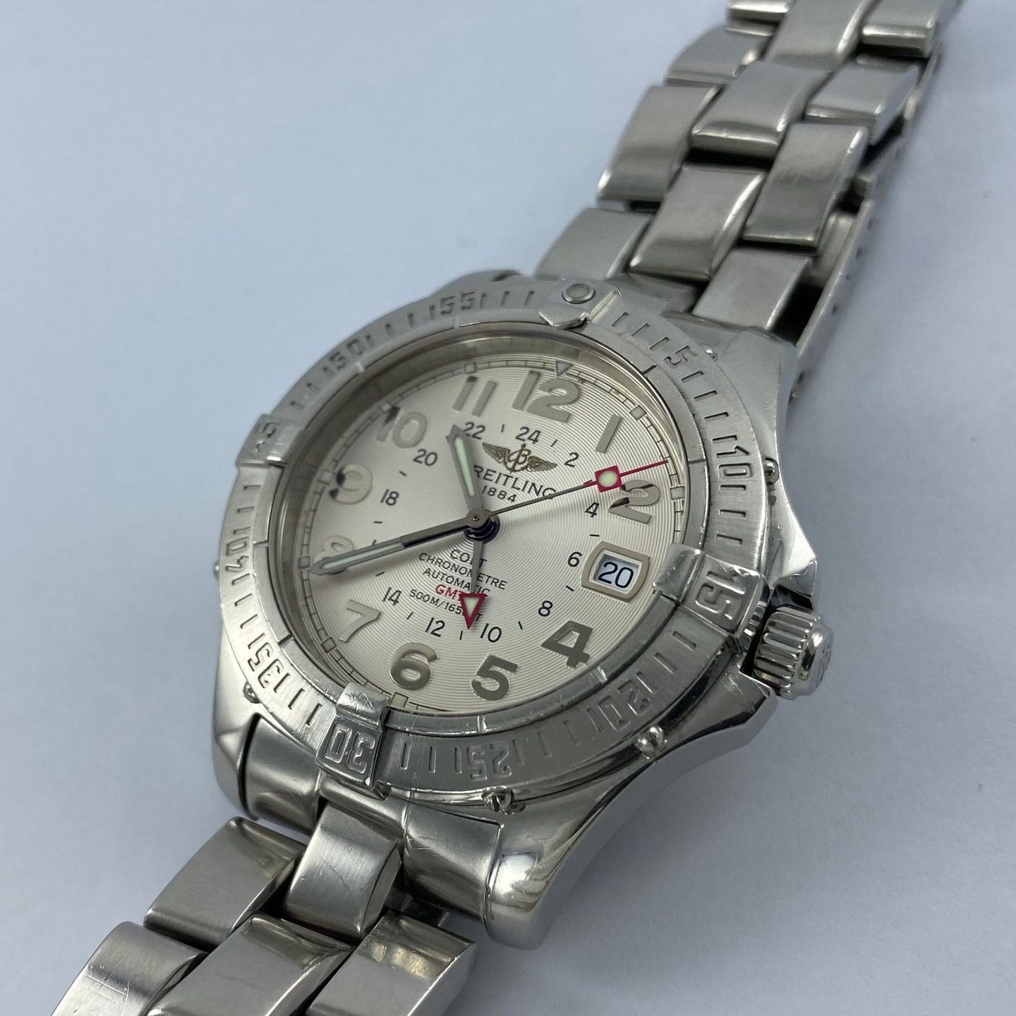 Breitling Colt GMT A32350 (Unknown (random serial)) - Silver dial 37 mm Steel case (4/8)