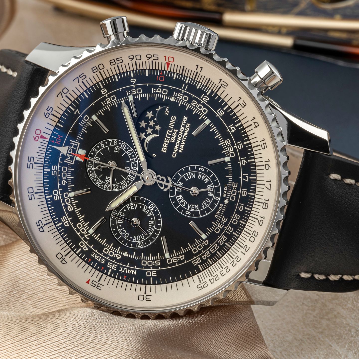 Breitling Navitimer 1461 A1938021/BD20/441X (2014) - Zwart wijzerplaat 48mm Staal (1/8)