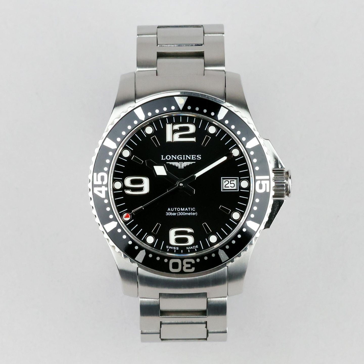 Longines HydroConquest L3.641.4.56.6 (Unknown (random serial)) - Black dial 39 mm Steel case (1/8)