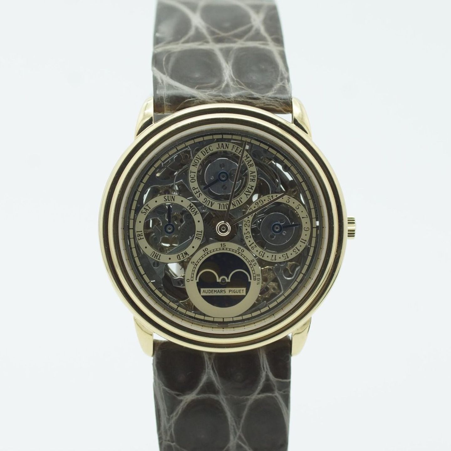 Audemars Piguet Quantieme Perpetual Calendar 25668BA (1989) - Transparent dial 36 mm Yellow Gold case (3/8)