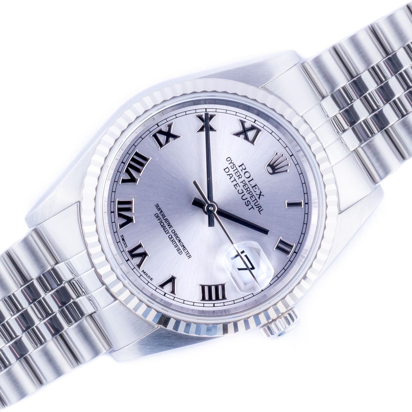 Rolex Datejust 36 16234 (2002) - Silver dial 36 mm Steel case (1/8)