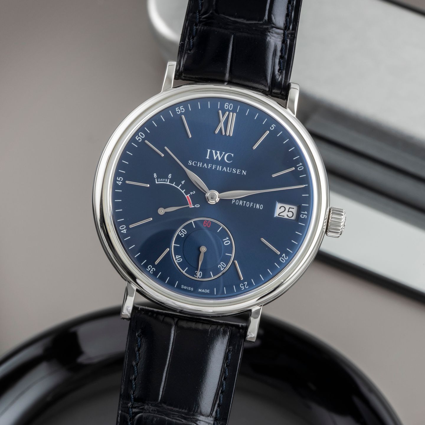 IWC Portofino Hand-Wound IW510106 (Unknown (random serial)) - Blue dial 45 mm Steel case (3/8)