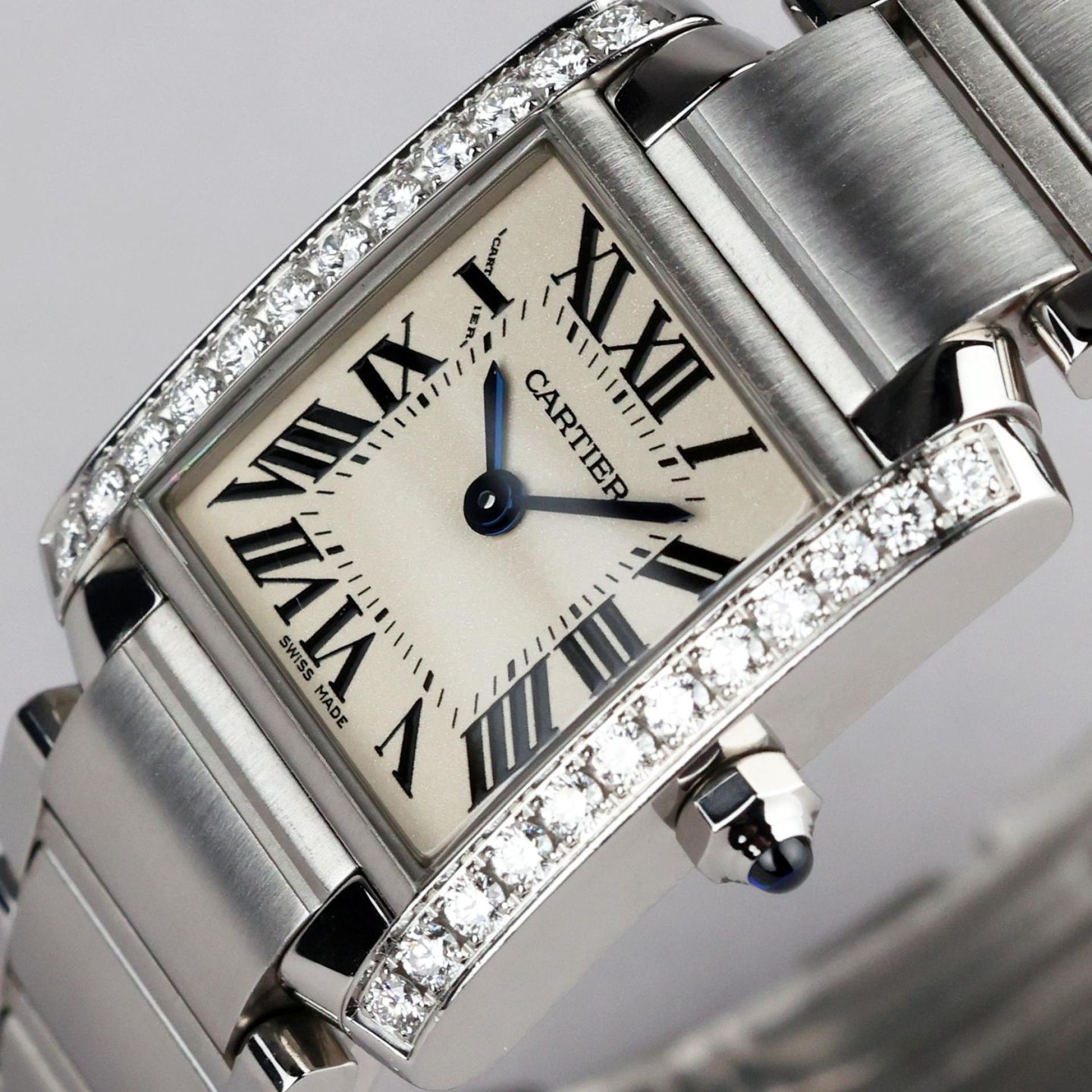 Cartier Tank Française W4TA0008 (2019) - White dial 25 mm Steel case (5/8)