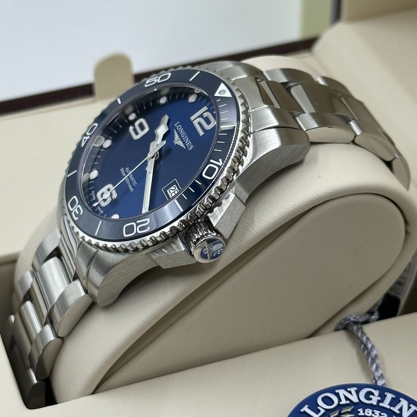 Longines HydroConquest L3.781.4.96.6 (2023) - Blauw wijzerplaat 41mm Staal (5/8)