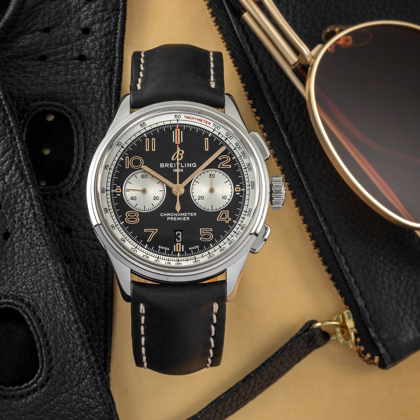 Breitling Premier AB0118A21B1X2 (Unknown (random serial)) - Black dial 42 mm Steel case (2/8)