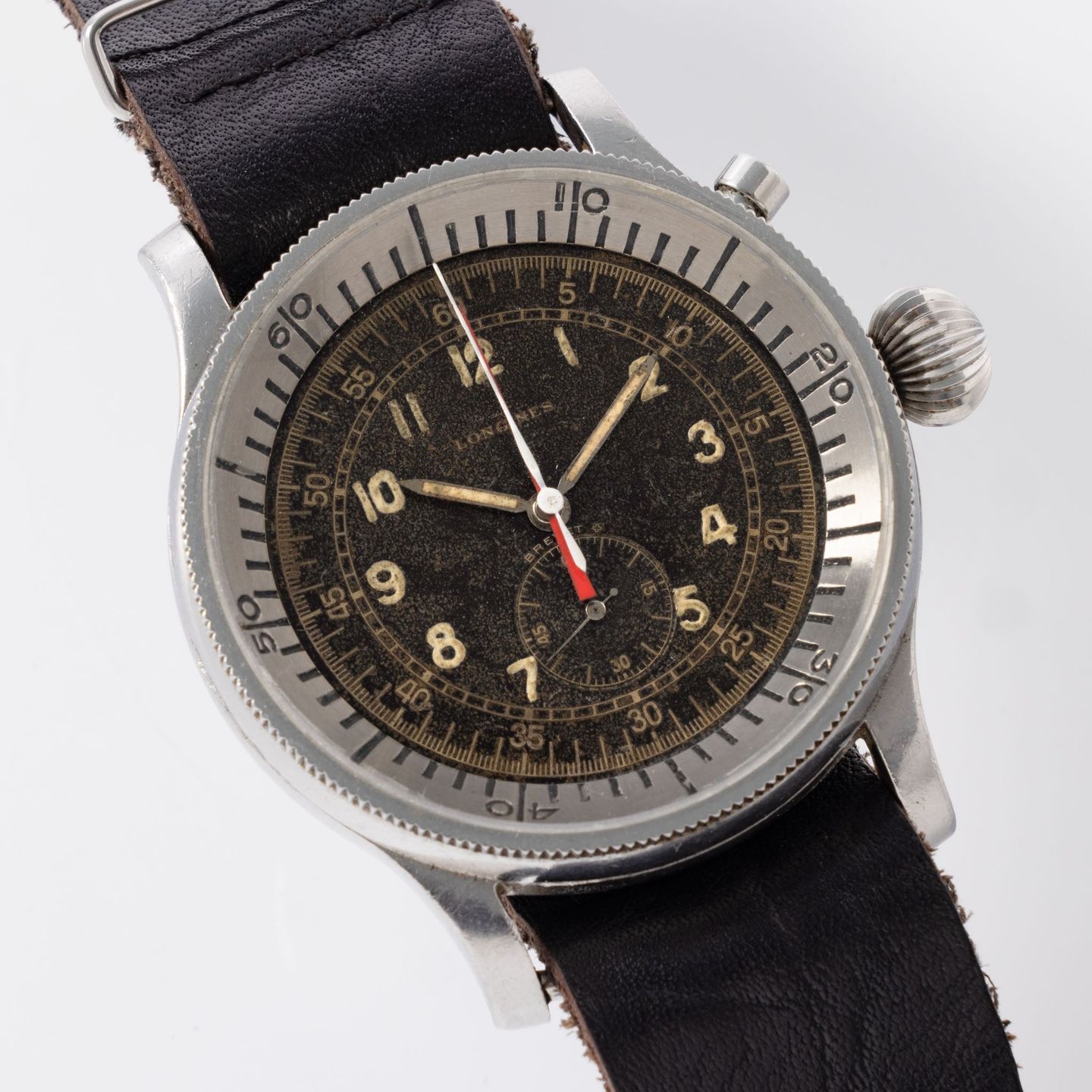 Longines Vintage 5824 (1950) - Black dial 48 mm Steel case (4/8)