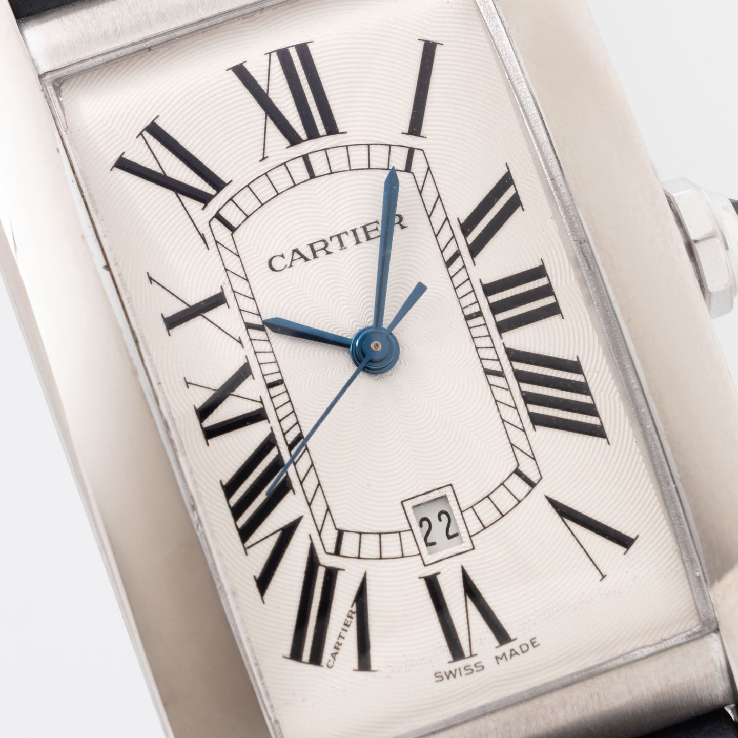 Cartier Tank Américaine 1741 (1990) - White dial 45 mm White Gold case (2/8)