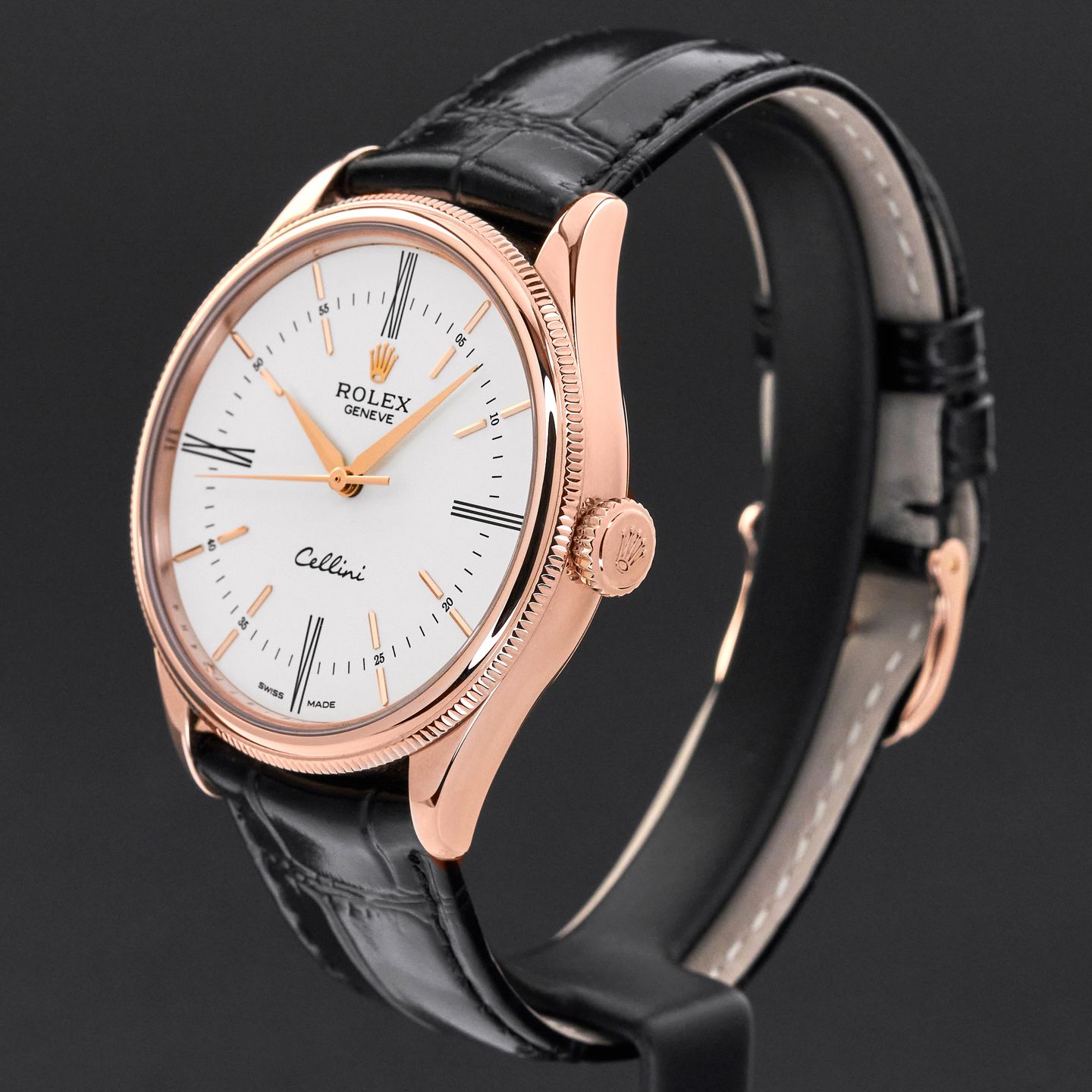 Rolex Cellini Time 50505 (2015) - Silver dial 39 mm Rose Gold case (4/8)