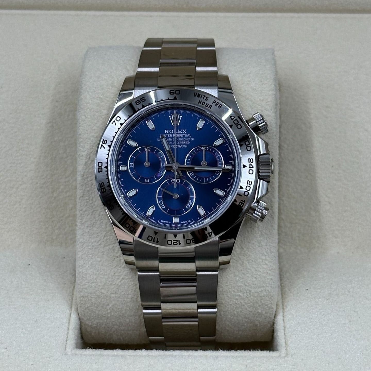 Rolex Daytona 116509 (Unknown (random serial)) - Blue dial 40 mm White Gold case (4/8)