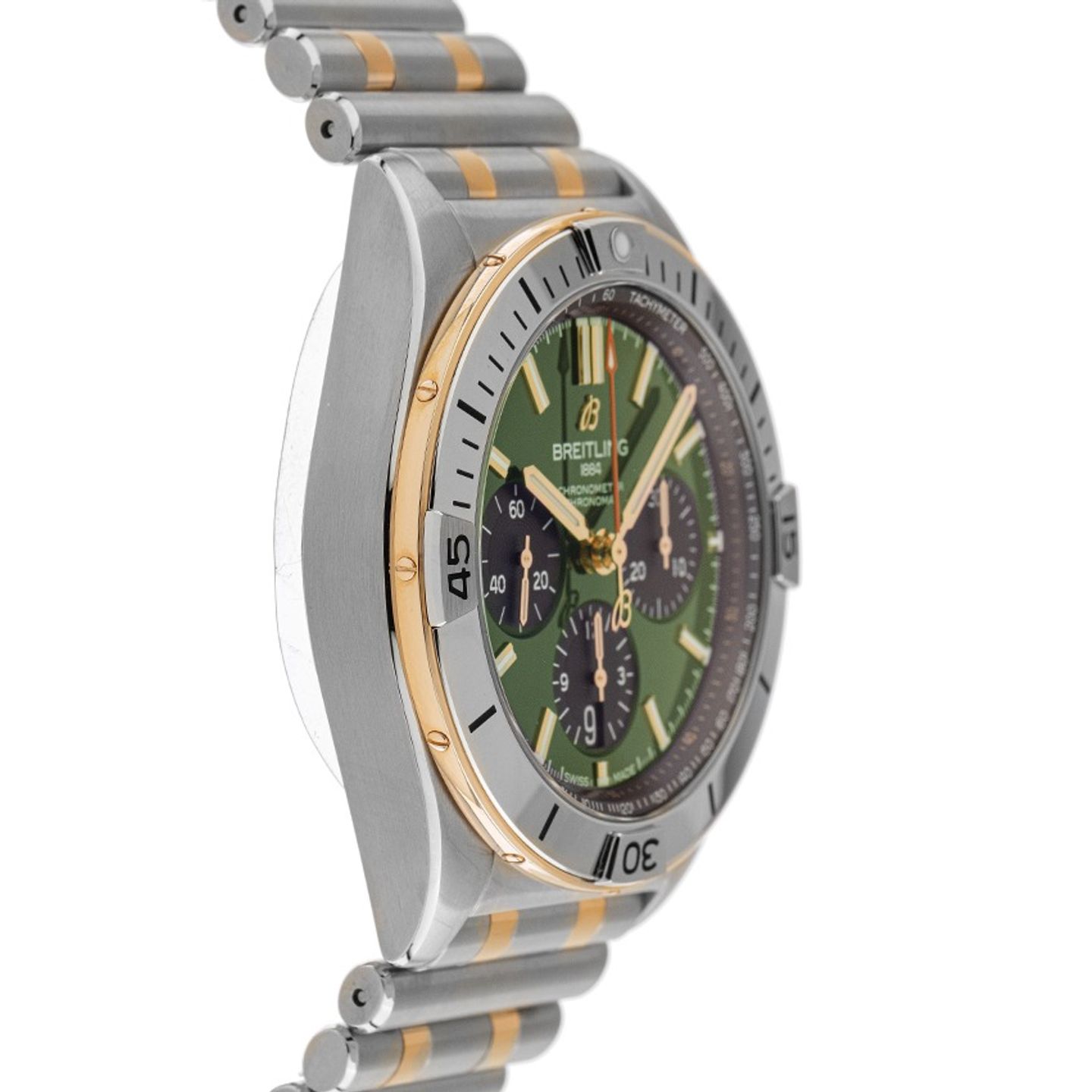 Breitling Chronomat 42 UB0134131L1U1 (2025) - Green dial 43 mm Gold/Steel case (5/7)
