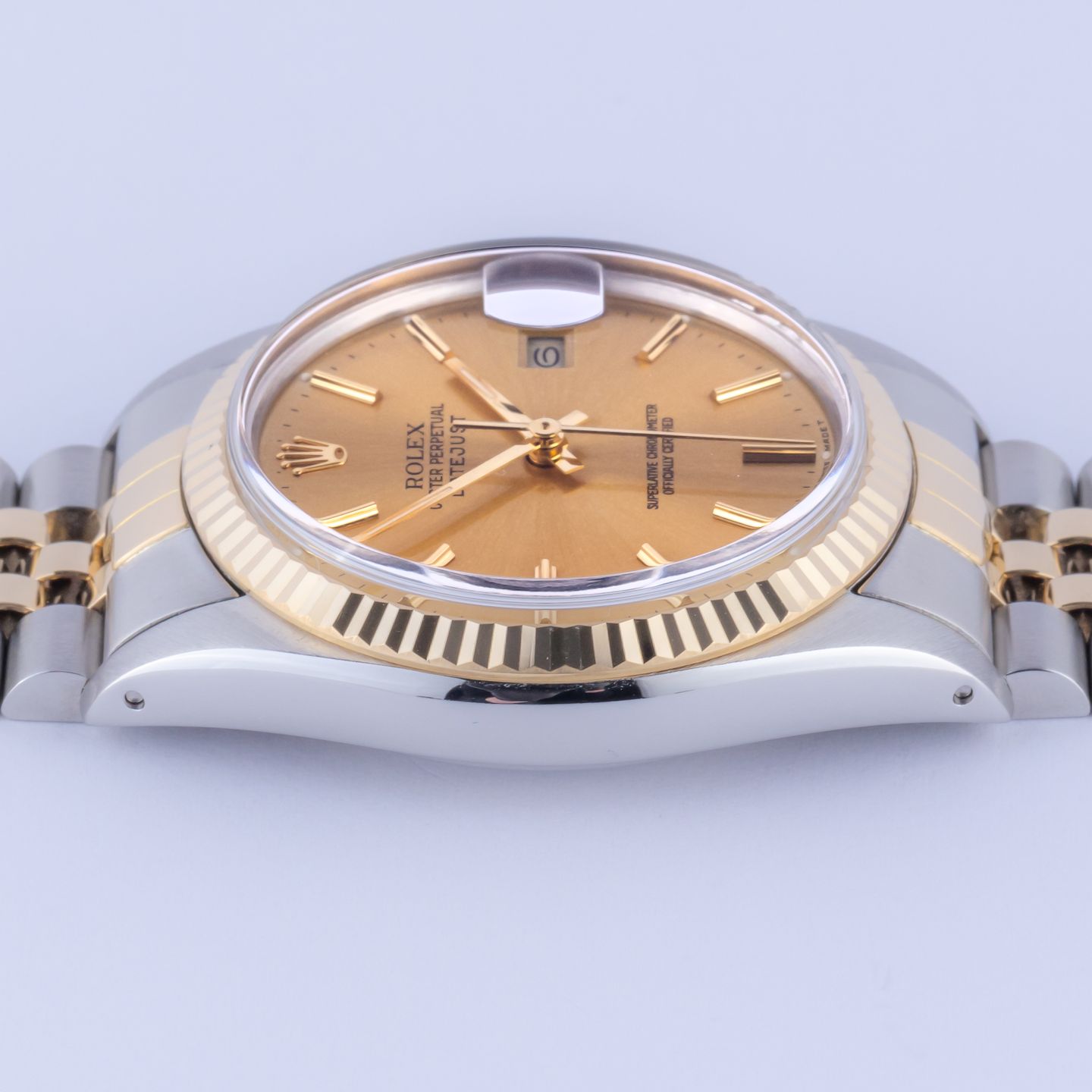 Rolex Datejust 36 16013 (1987) - Champagne wijzerplaat 36mm Goud/Staal (5/7)