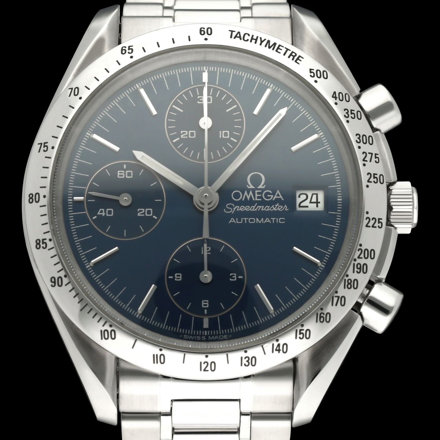 Omega Speedmaster Date 3511.80.00 (1998) - Blauw wijzerplaat 39mm Staal (1/7)
