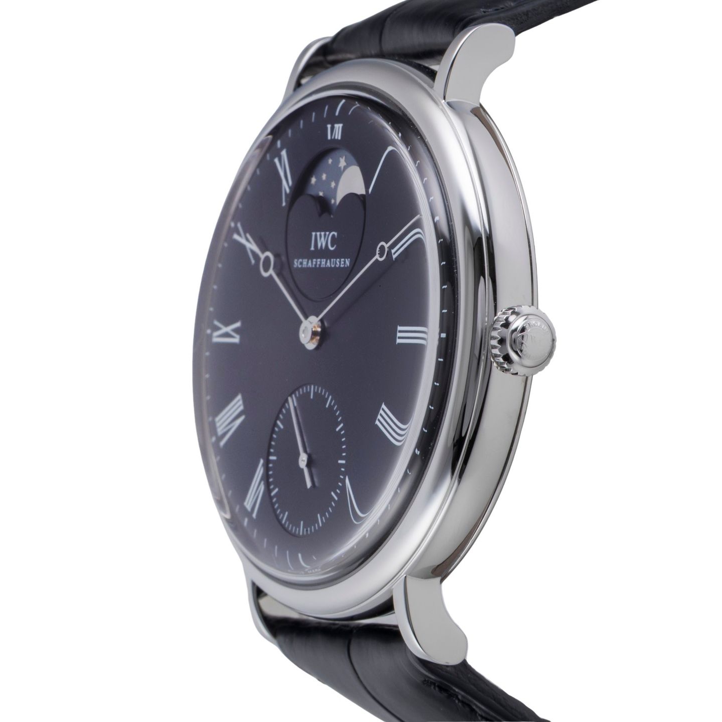 IWC Portofino Hand-Wound IW544801 (2010) - Zwart wijzerplaat 46mm Staal (6/8)
