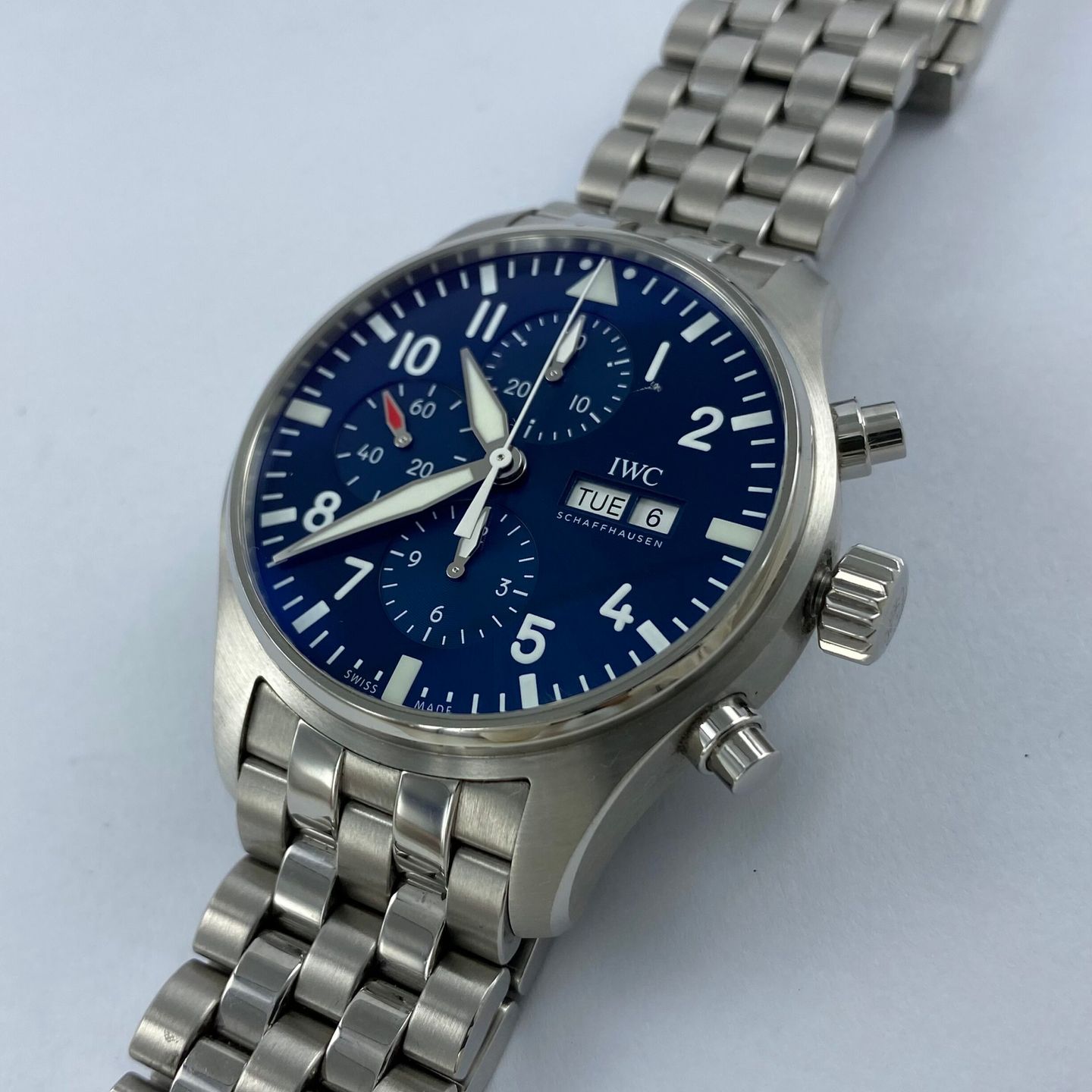 IWC Pilot Chronograph IW377717 (2021) - Blauw wijzerplaat 43mm Staal (5/8)