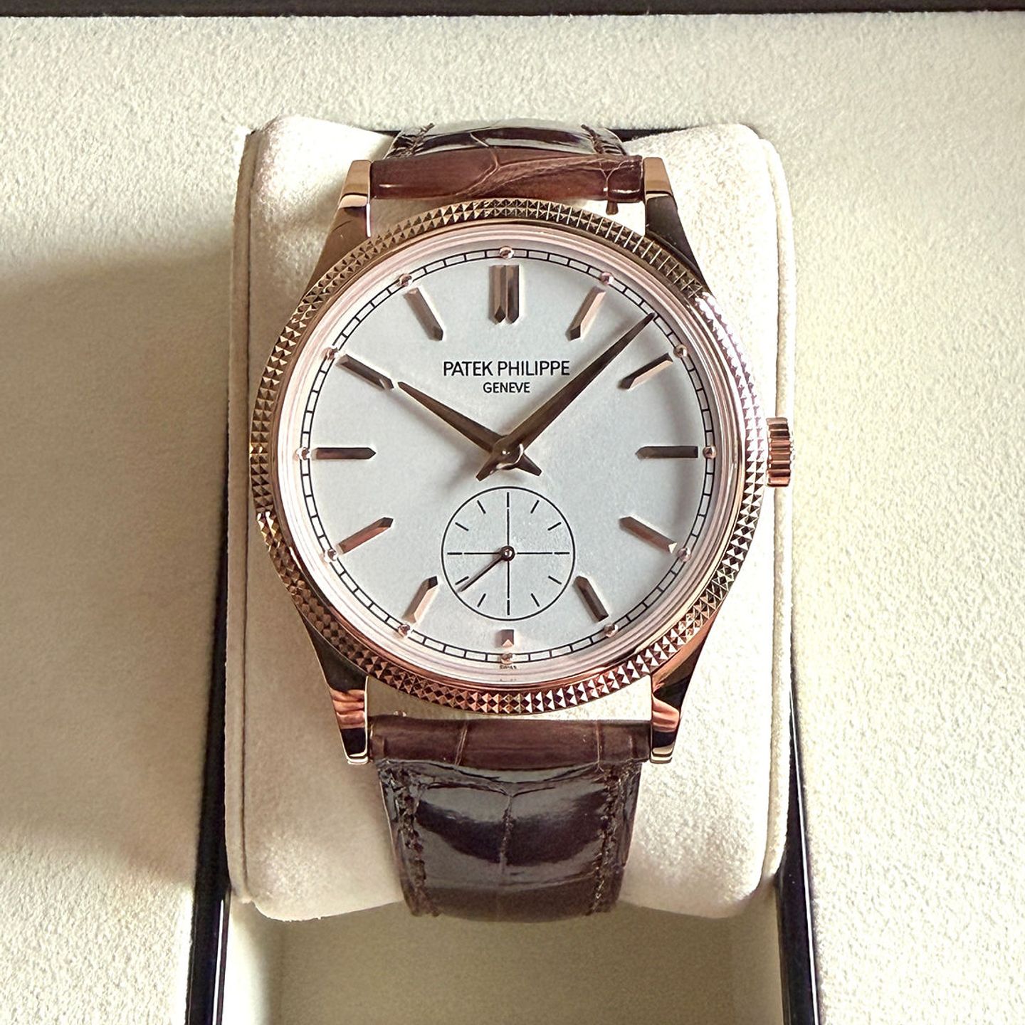 Patek Philippe Calatrava 6119R-001 (2025) - Zilver wijzerplaat 39mm Roségoud (1/5)