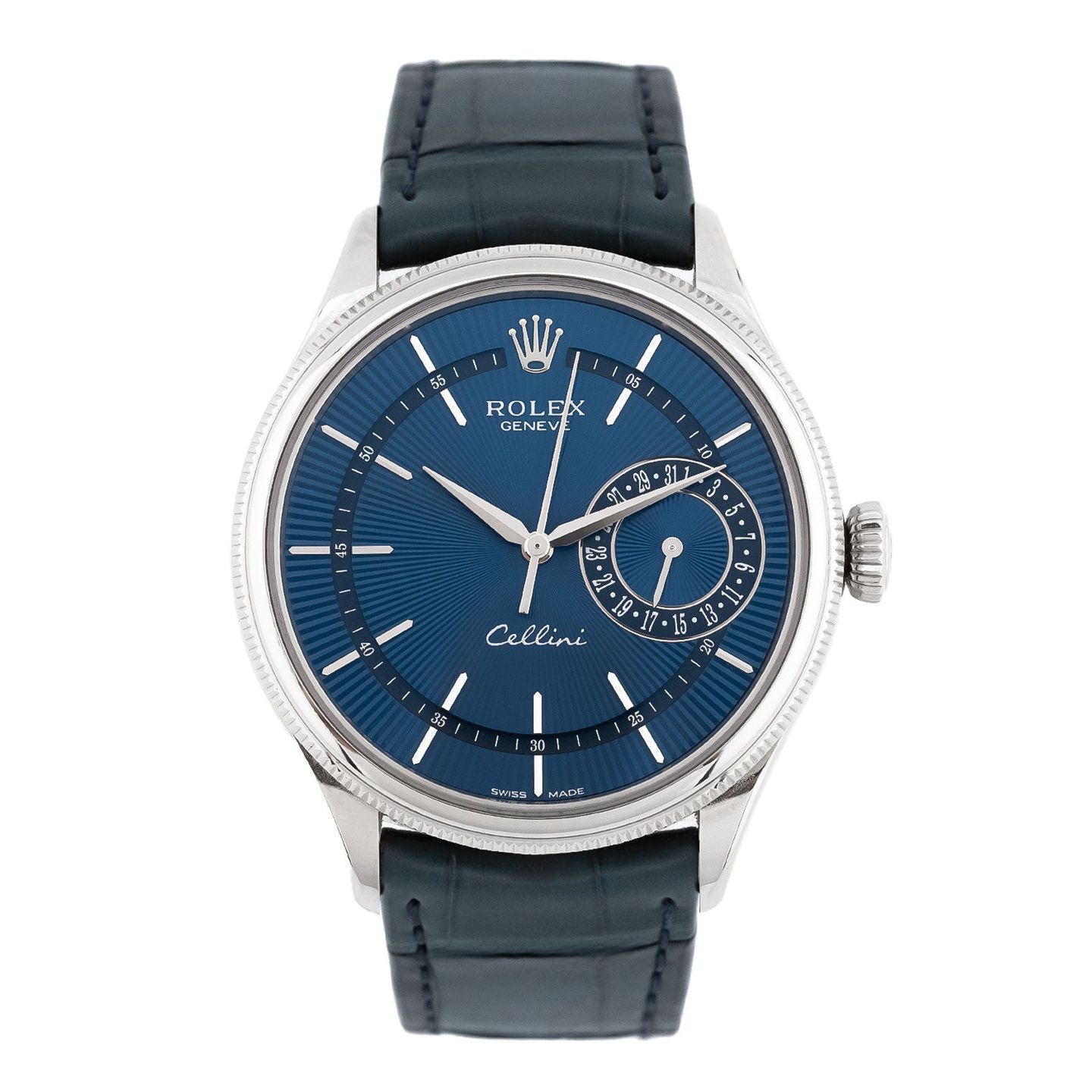 Rolex Cellini Date 50519 (Onbekend (willekeurig serienummer)) - Blauw wijzerplaat 39mm Witgoud (1/5)