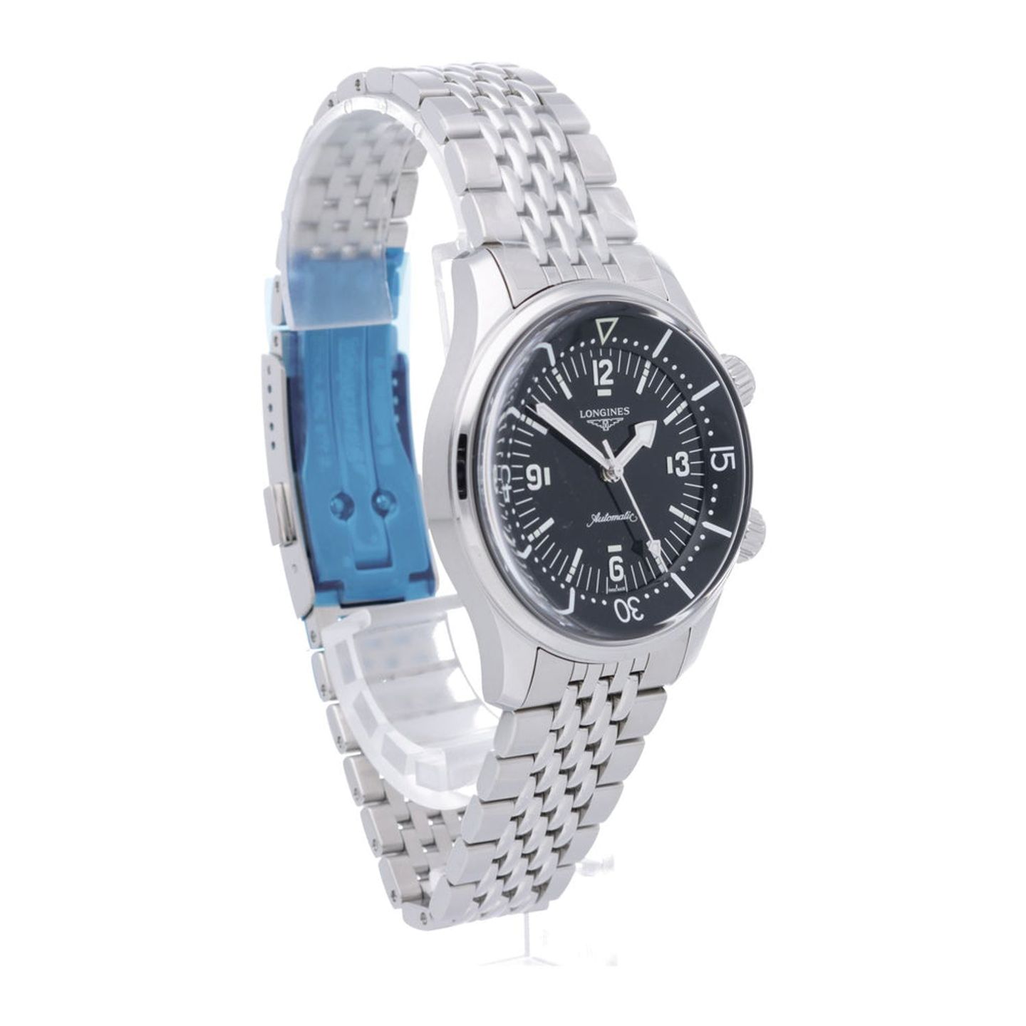 Longines Legend Diver L3.764.4.50.7 (2025) - Zwart wijzerplaat 39mm Staal (7/7)