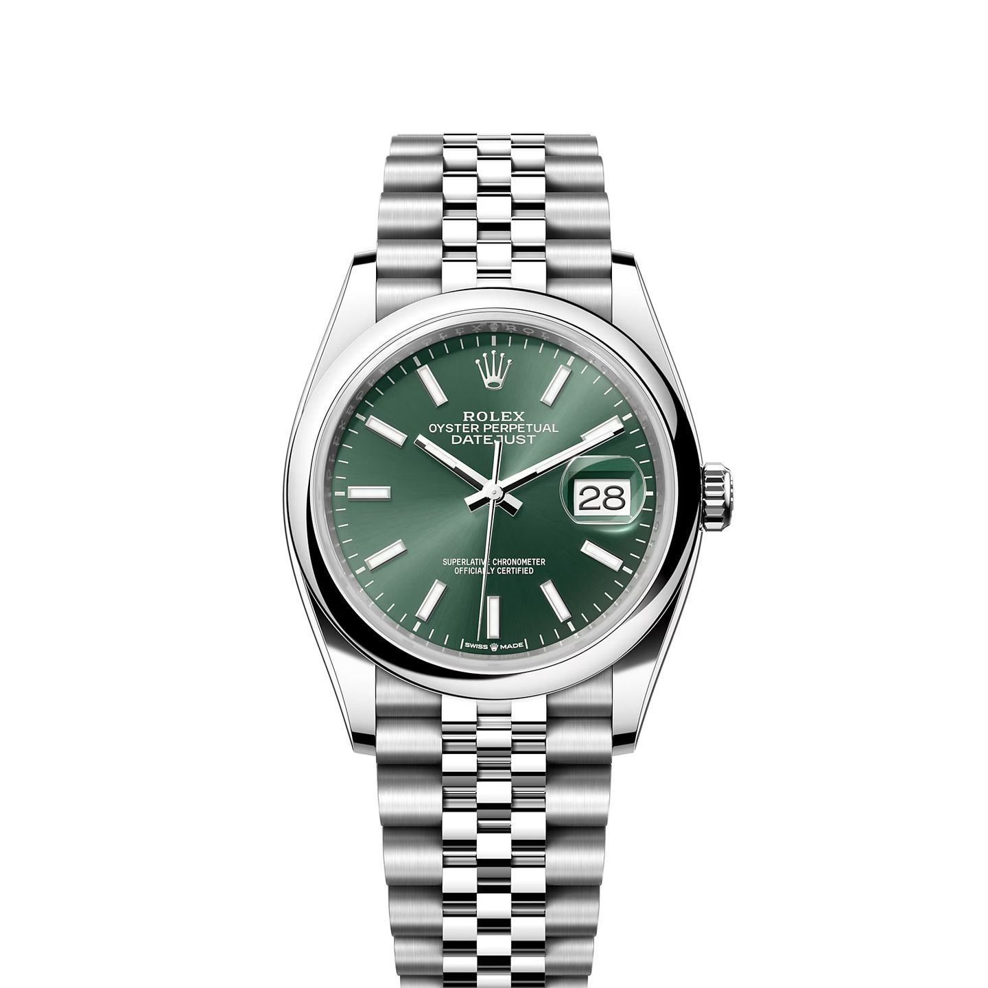 Rolex Datejust 36 126200 (2024) - Groen wijzerplaat 36mm Staal (1/8)