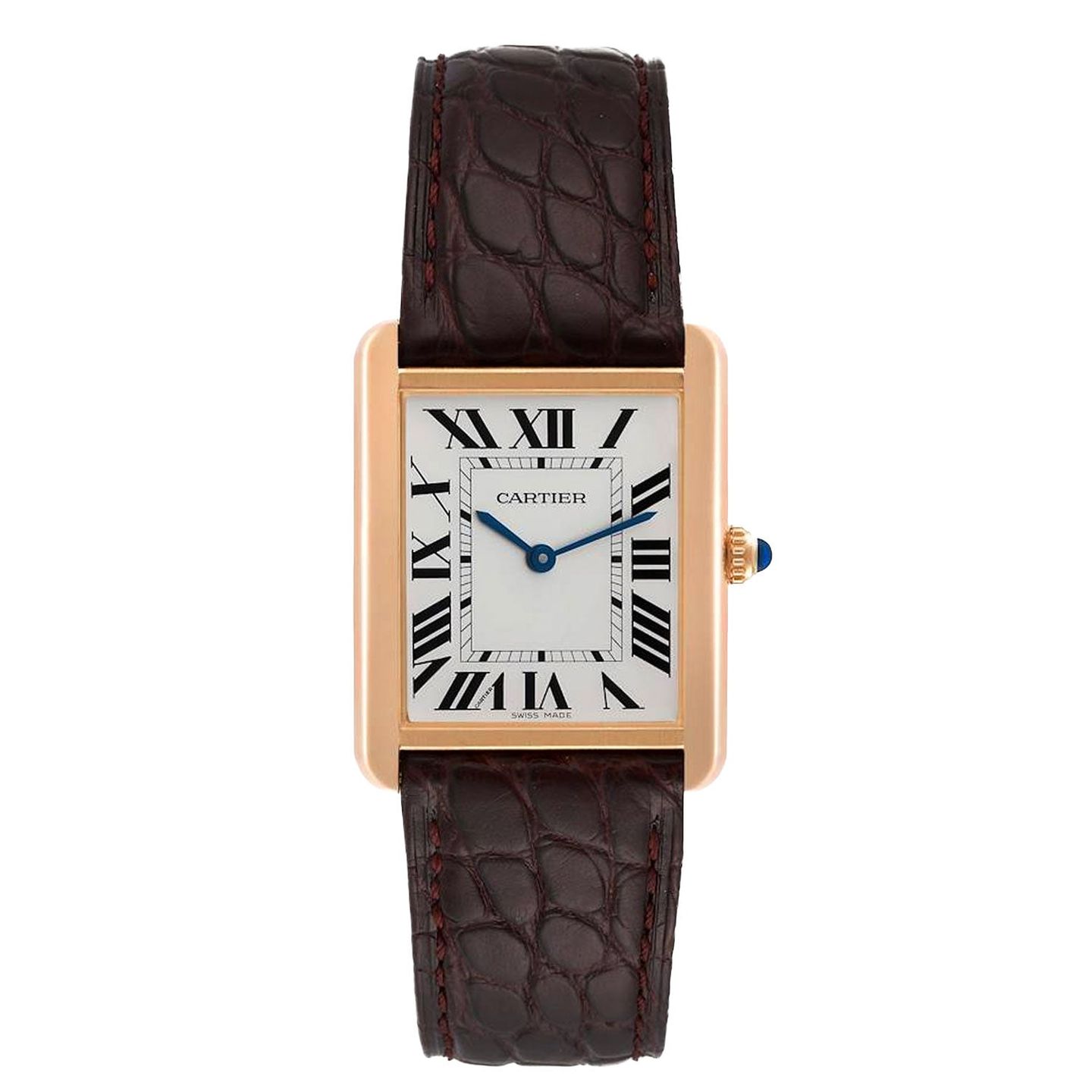 Cartier Tank Solo W5200025 (Unknown (random serial)) - Silver dial 35 mm Rose Gold case (1/3)