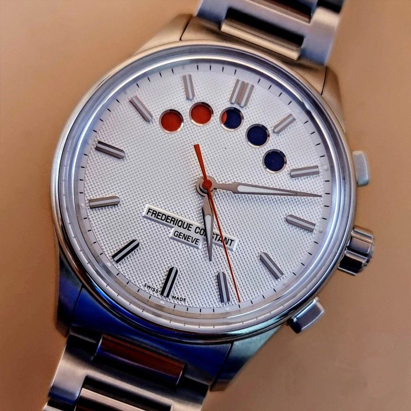 Frederique Constant Yacht Timer GMT FC-380ST4H6B (2025) - Wit wijzerplaat 42mm Staal (1/8)